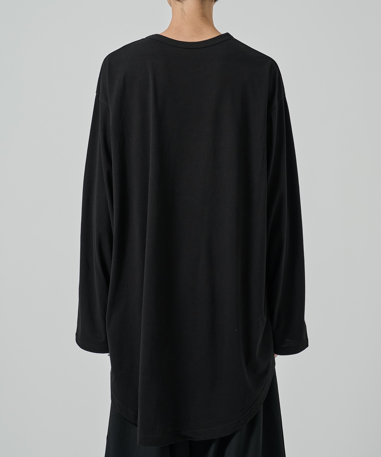 SILKETTE JERSEY PAINT PATTERN HEM JUMBO LONG SLEEVED T-SHIRT GroundY