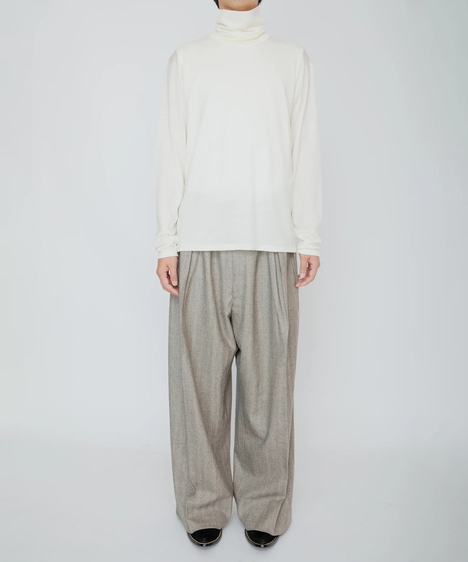 WASHABLE-WOOL HIGH NECK SHIRT RAINMAKER
