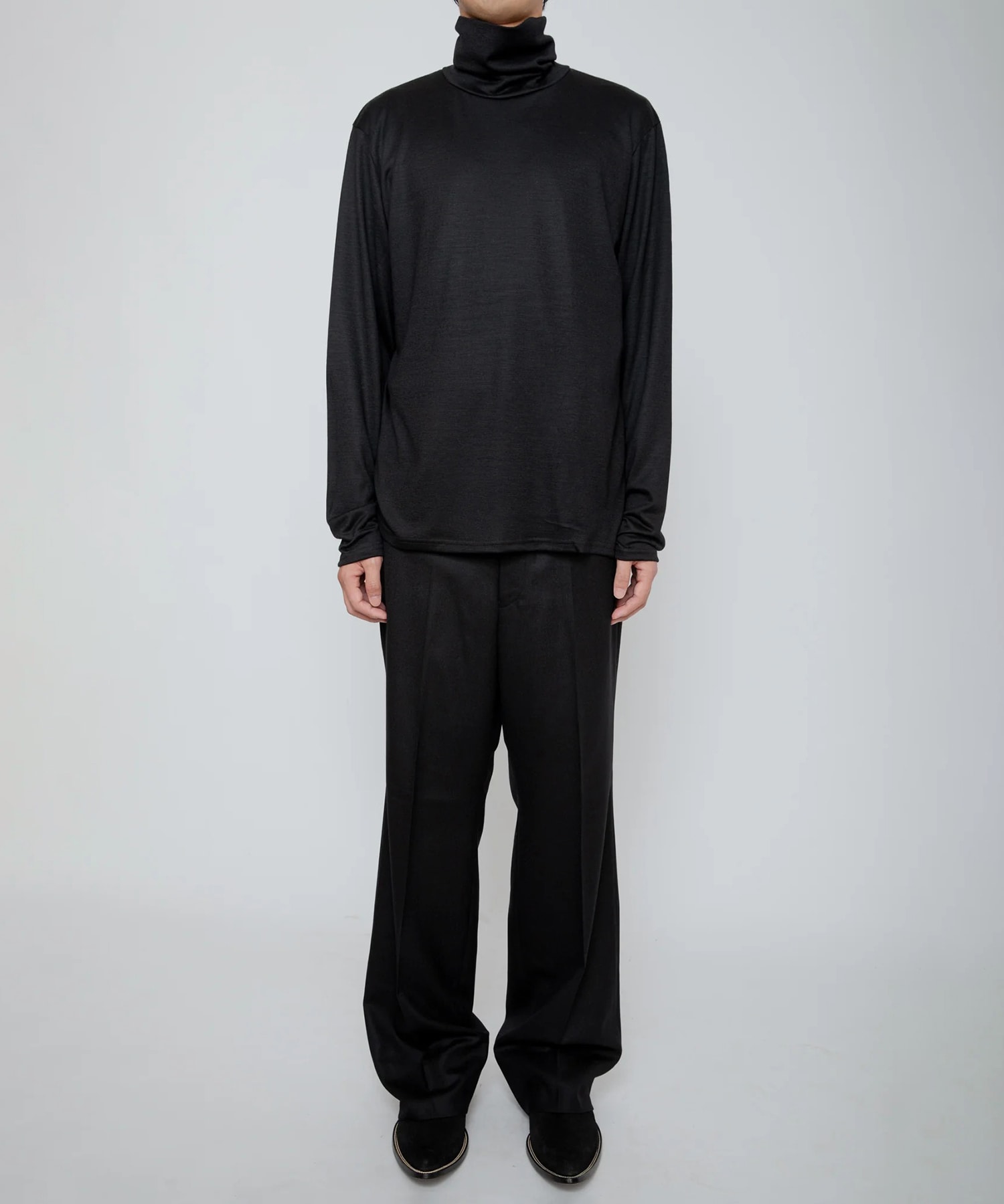 WASHABLE-WOOL HIGH NECK SHIRT RAINMAKER