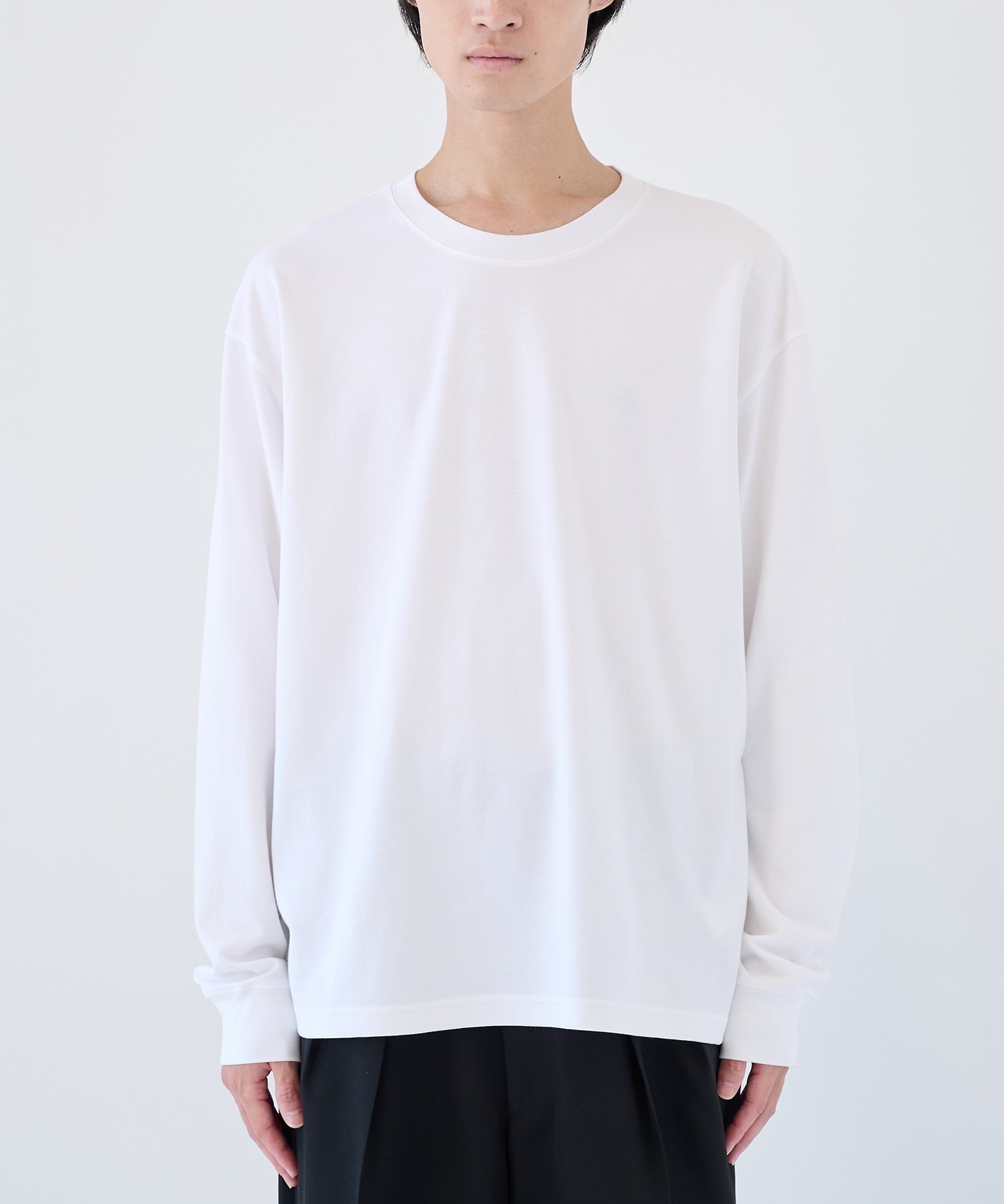 COTTON DOUBLE FACE OVERSIZED L/S TEE ATTACHMENT