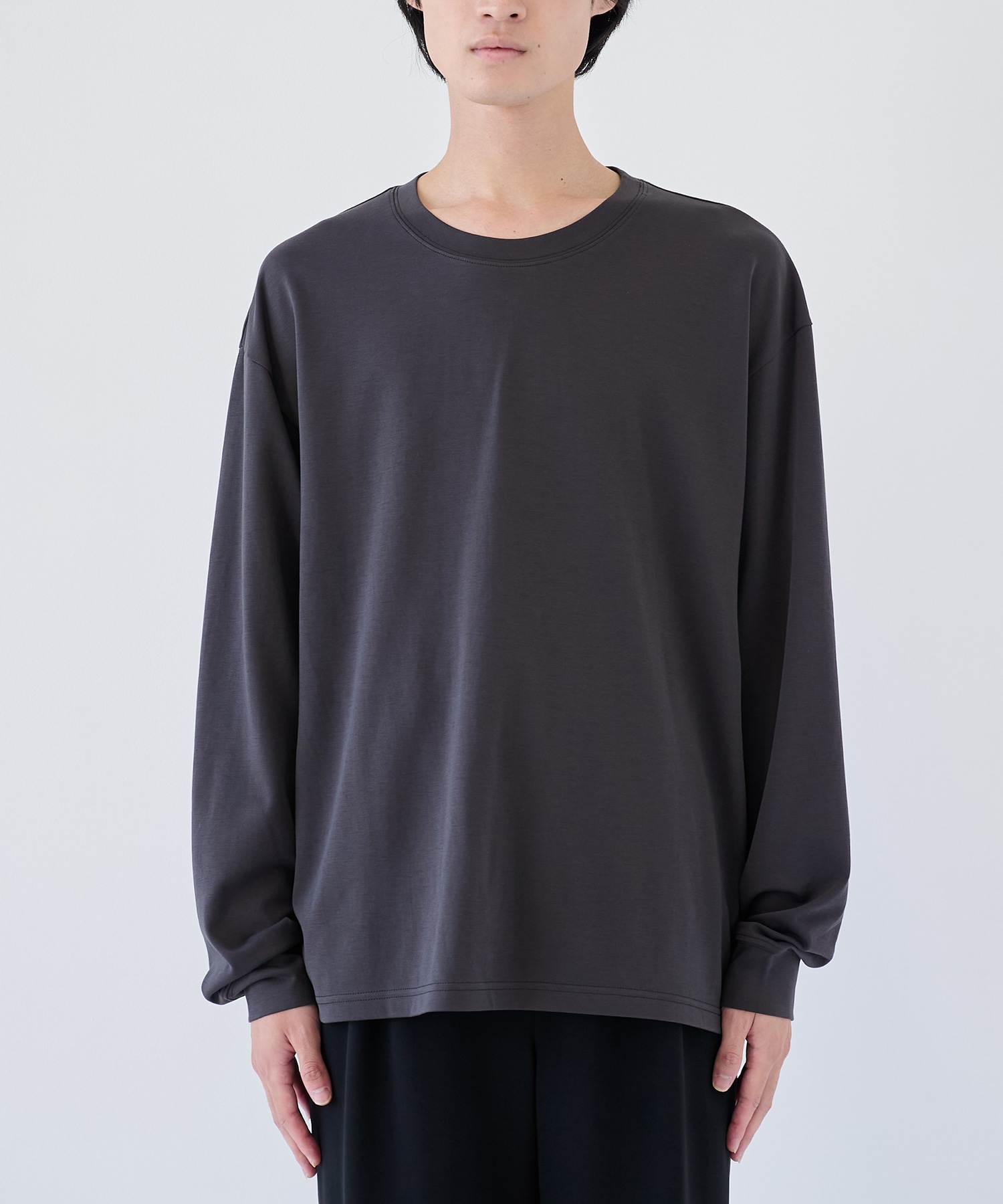 COTTON DOUBLE FACE OVERSIZED L/S TEE ATTACHMENT