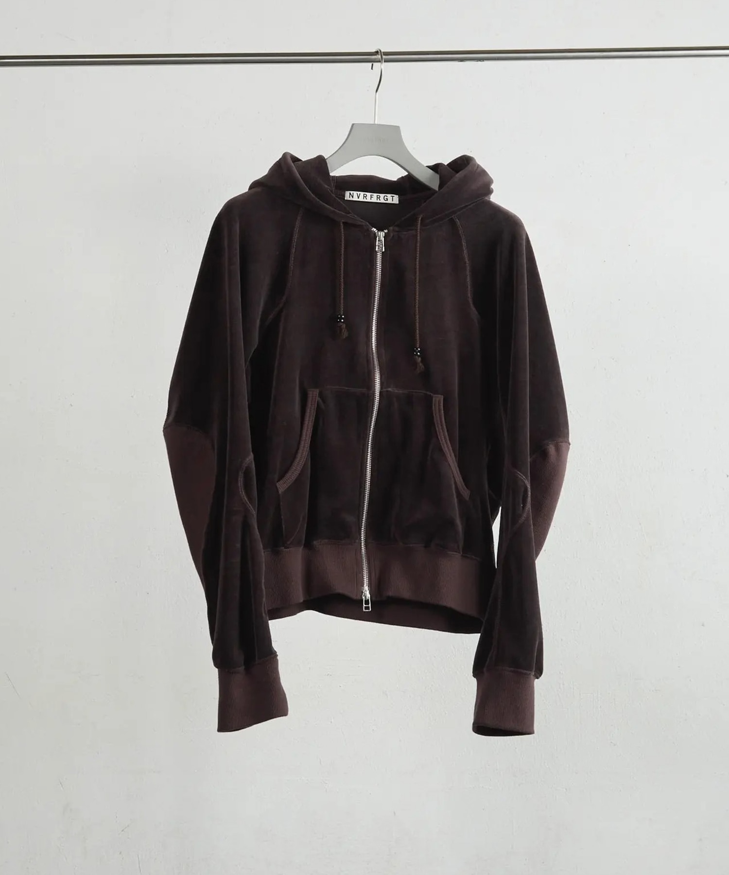 VELOUR ZIP UP HOODIE NVRFRGT