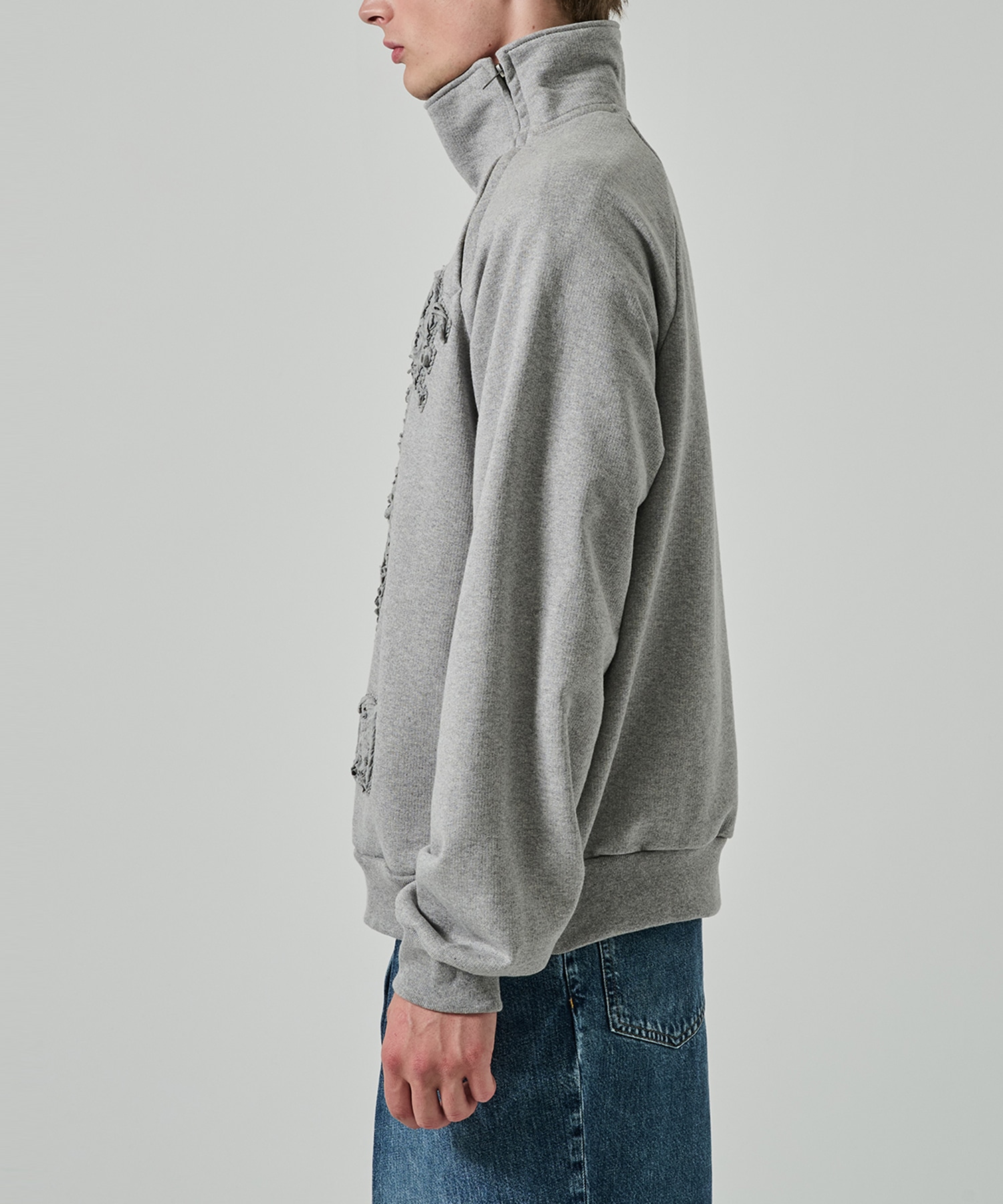 TAPE EMBROIDERY JERSEY SWEAT SHIRT TAAKK