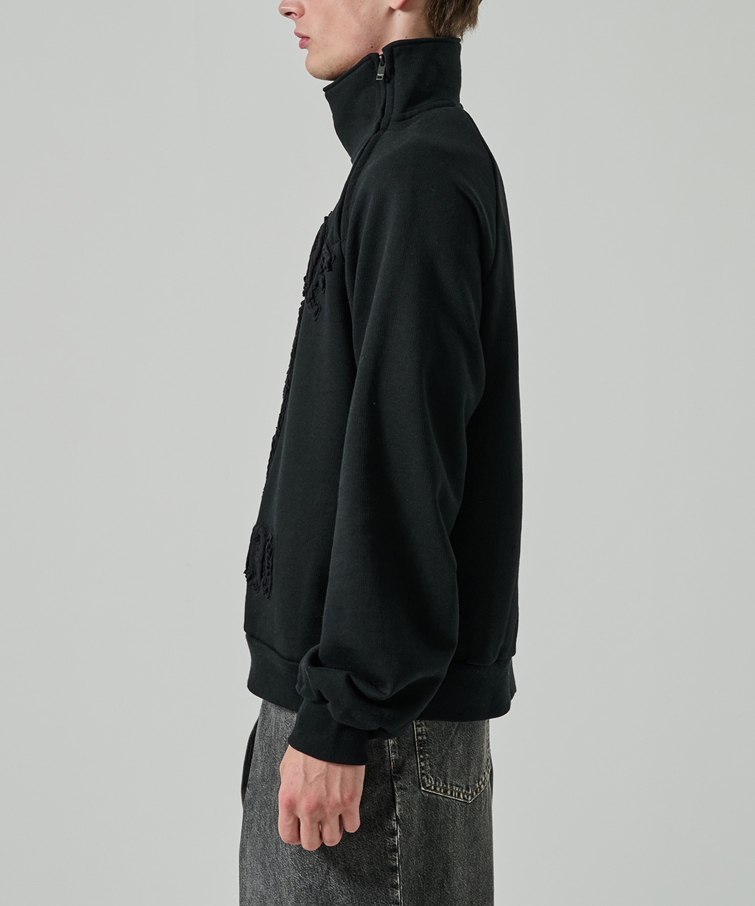 TAPE EMBROIDERY JERSEY SWEAT SHIRT TAAKK