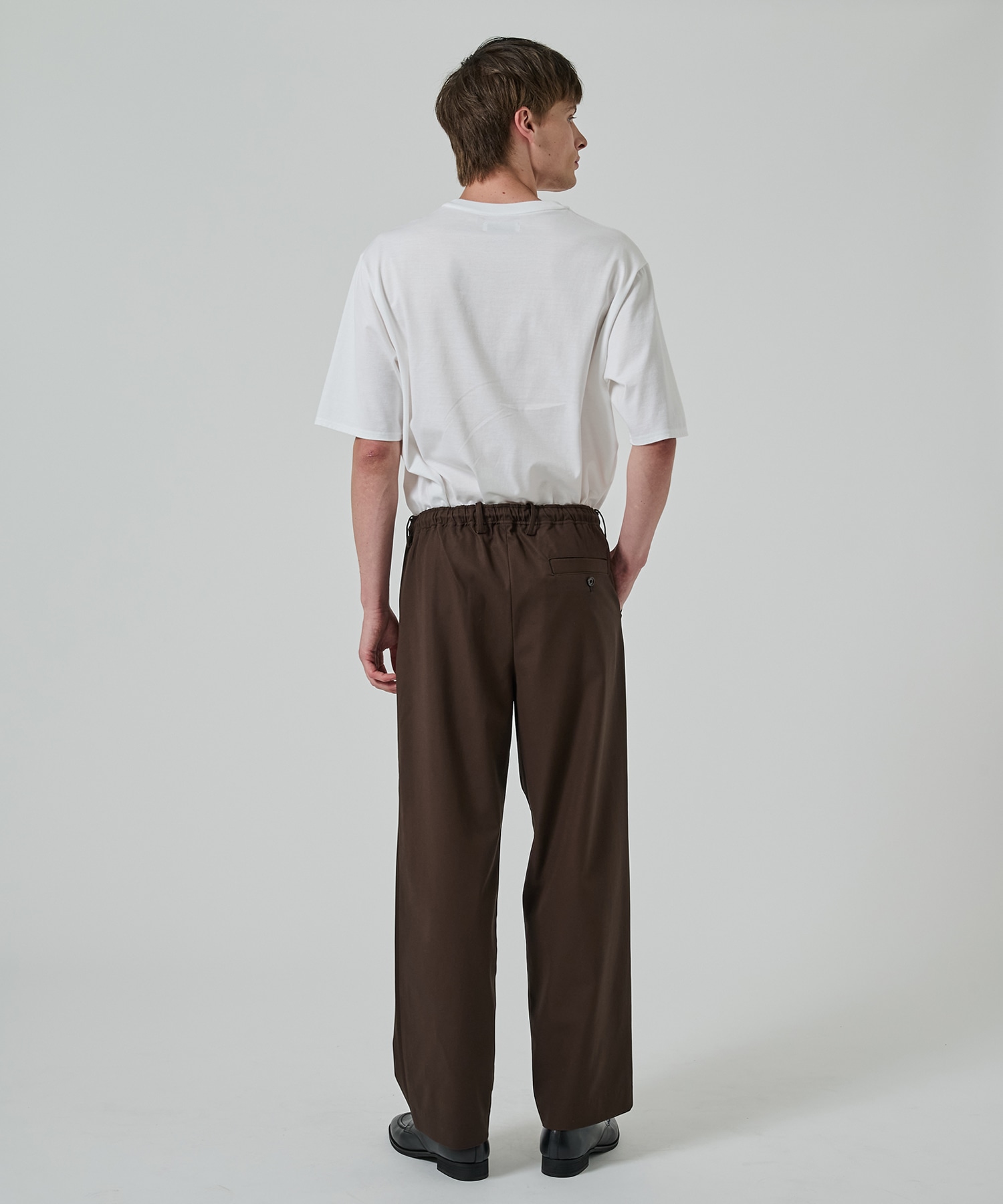 オーガニックコットン 40/2 ギャバジン / ダブルプリーテッドイージートラウザーズ MARKAWARE/marka