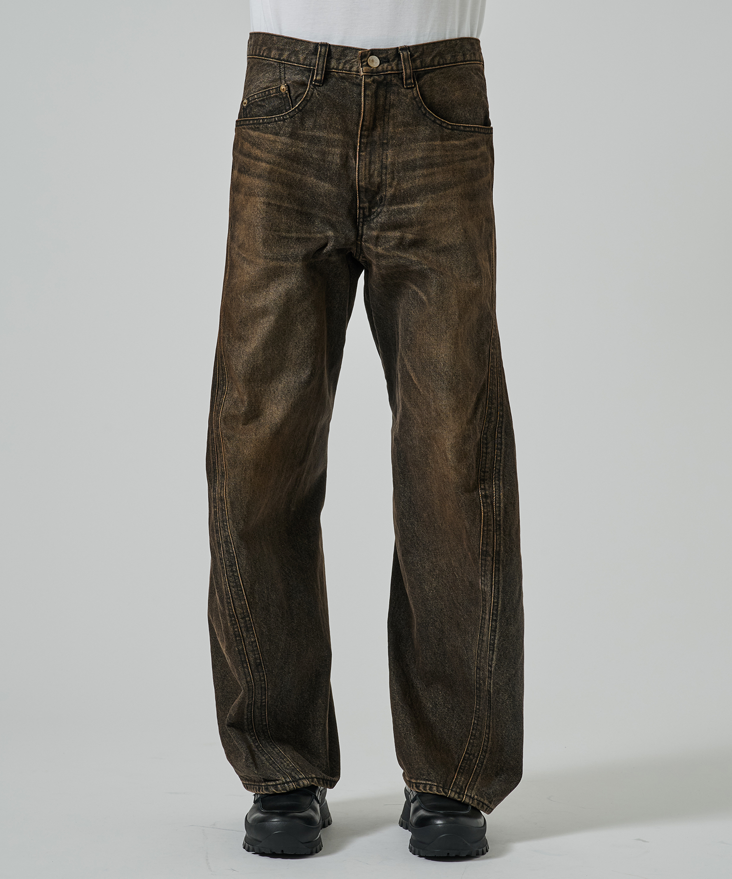 3D TWISTED WIDE LEG JEANS NVRFRGT