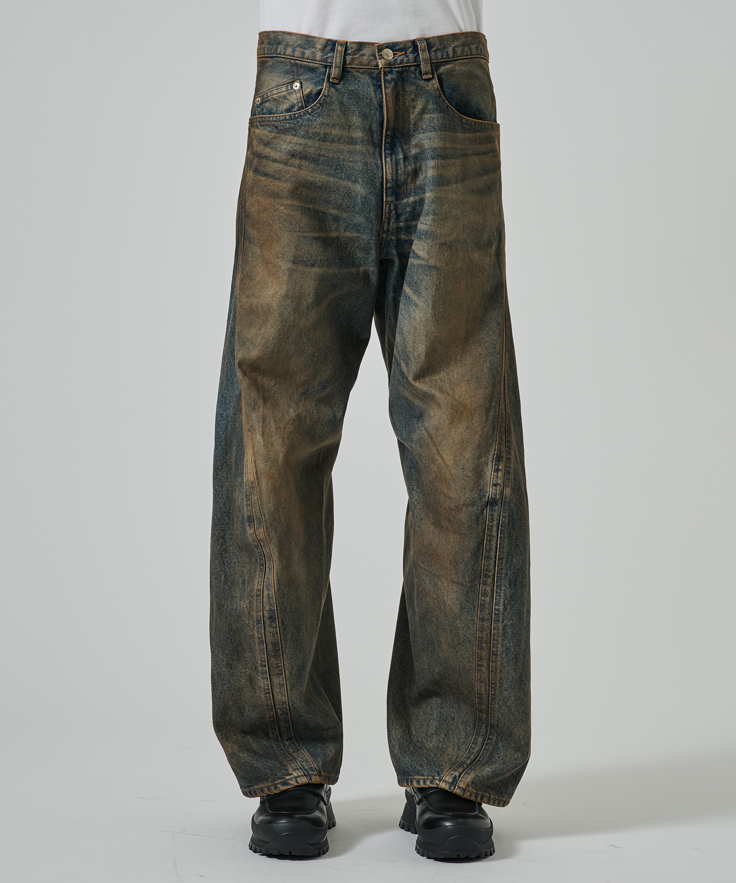 3D TWISTED WIDE LEG JEANS NVRFRGT
