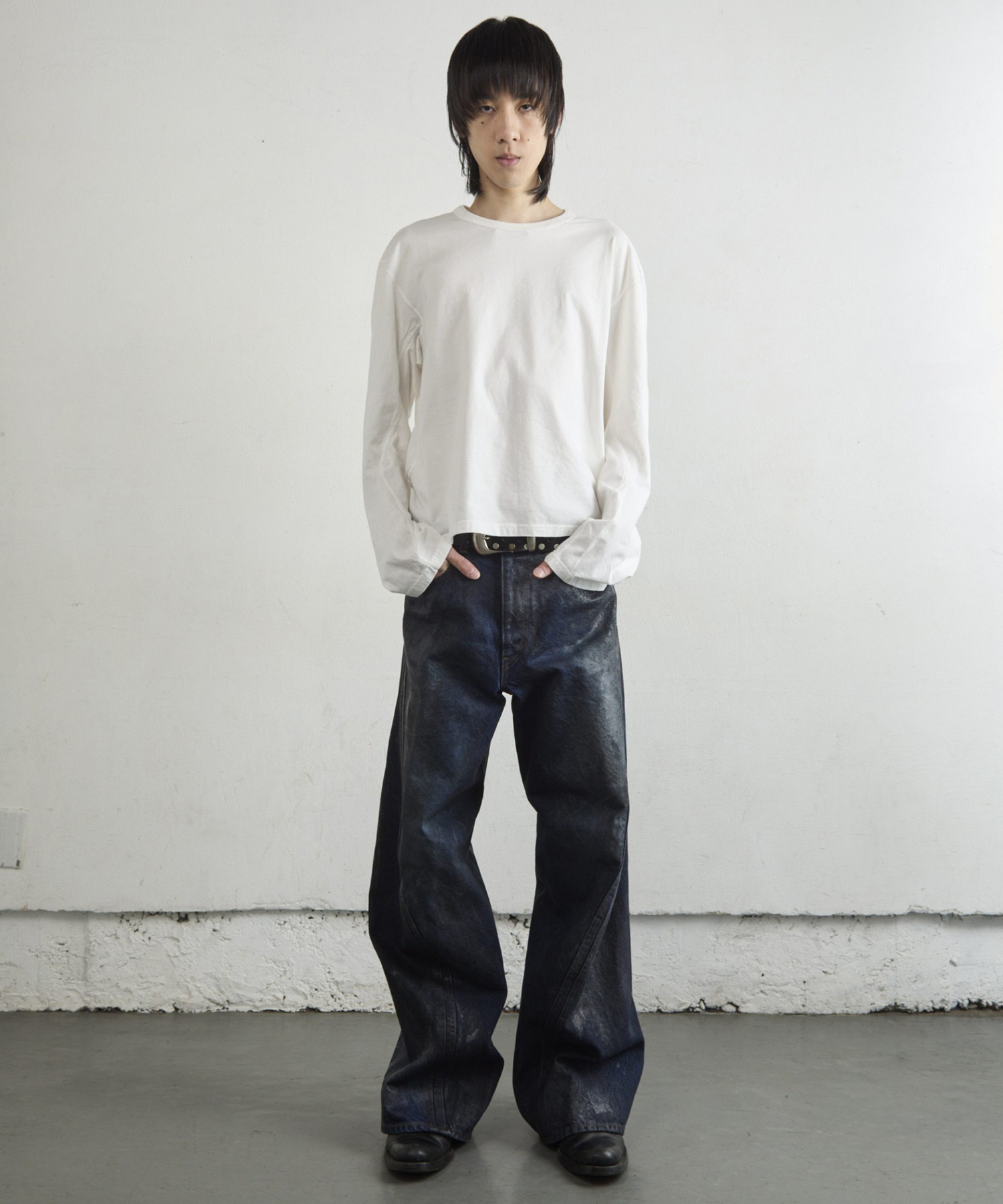 3D TWISTED WIDE LEG JEANS NVRFRGT