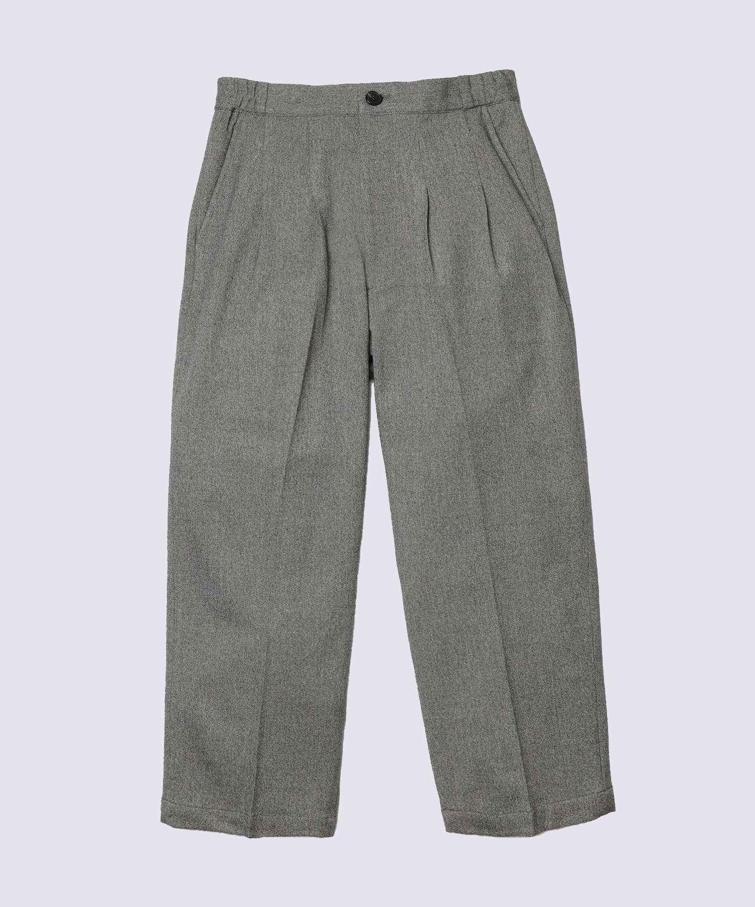 PEACHSKIN STRETCH GABARDINE /2TACK WIDE EASY PANTS MR.OLIVE