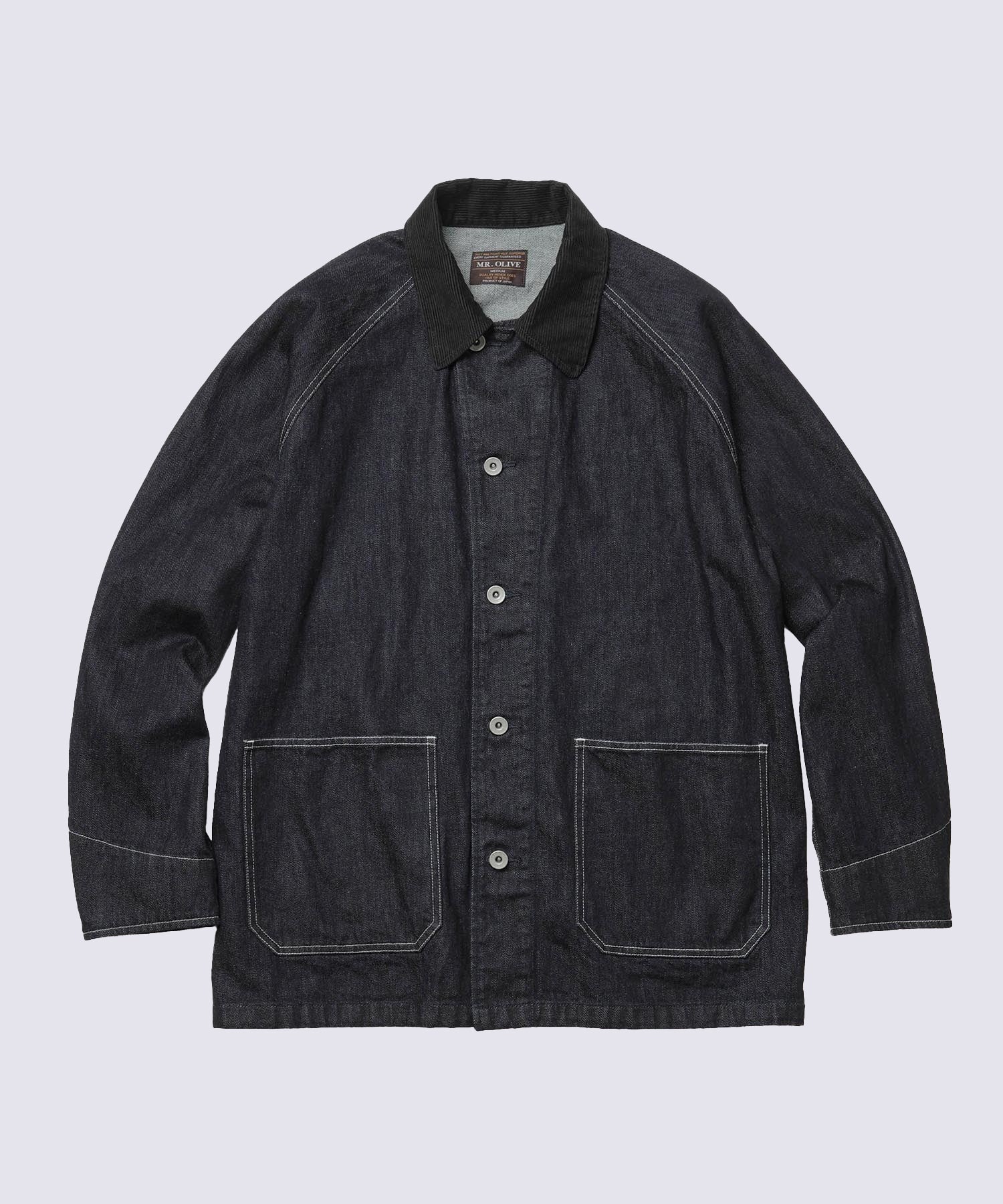 RINSE WASH 12oz CRUNCH DEINIM /5-BUTTON COVERALL MR.OLIVE