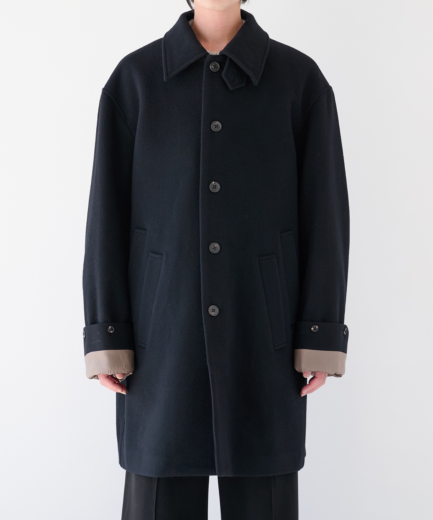 ステンカラーロングスリーブコート SASAKI SATORU