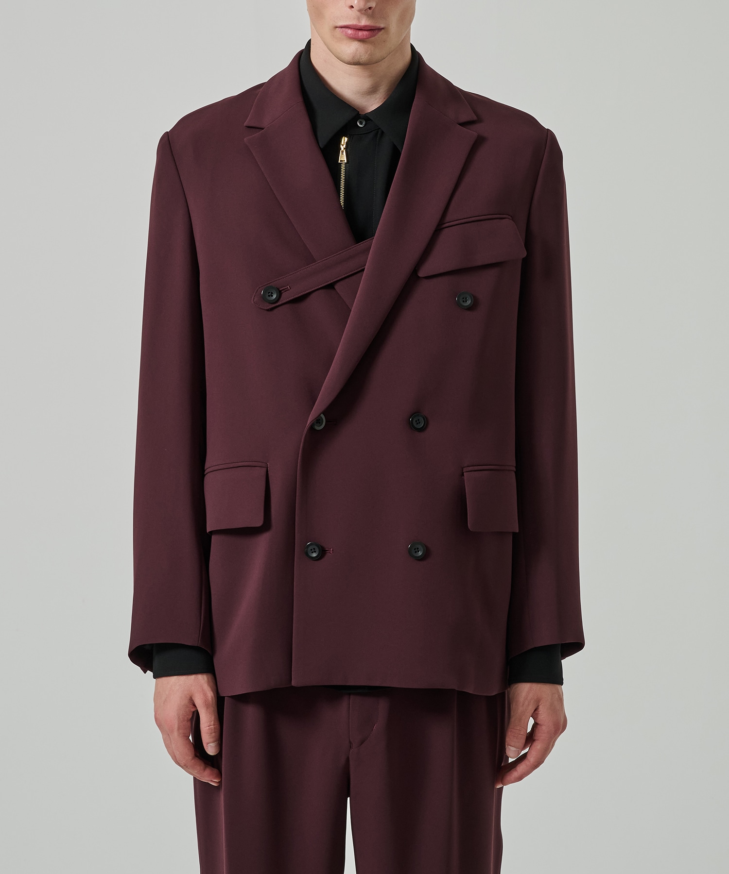 Double Cloth Slant Belt Tailored Jacket CULLNI