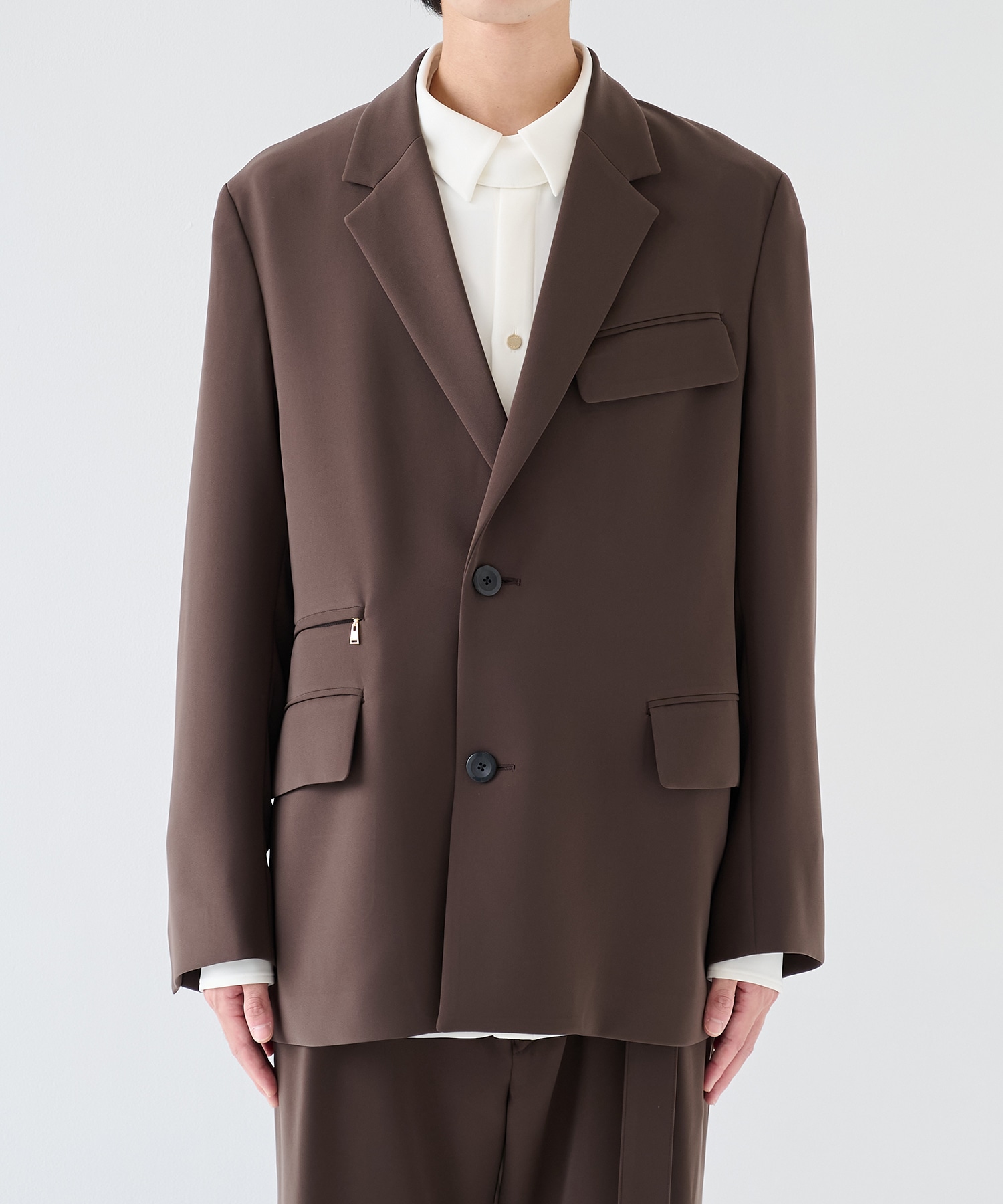 Double Cloth Twill Zip Pocket Tailored Jacket CULLNI