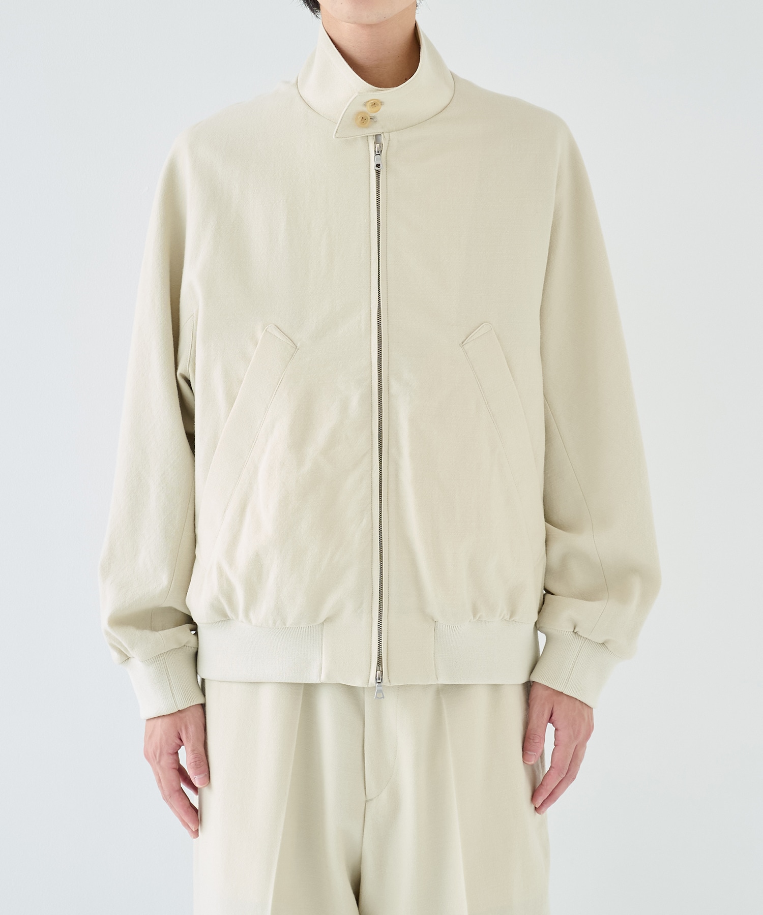 Wool Gabardine Harrington Jacket blurhms