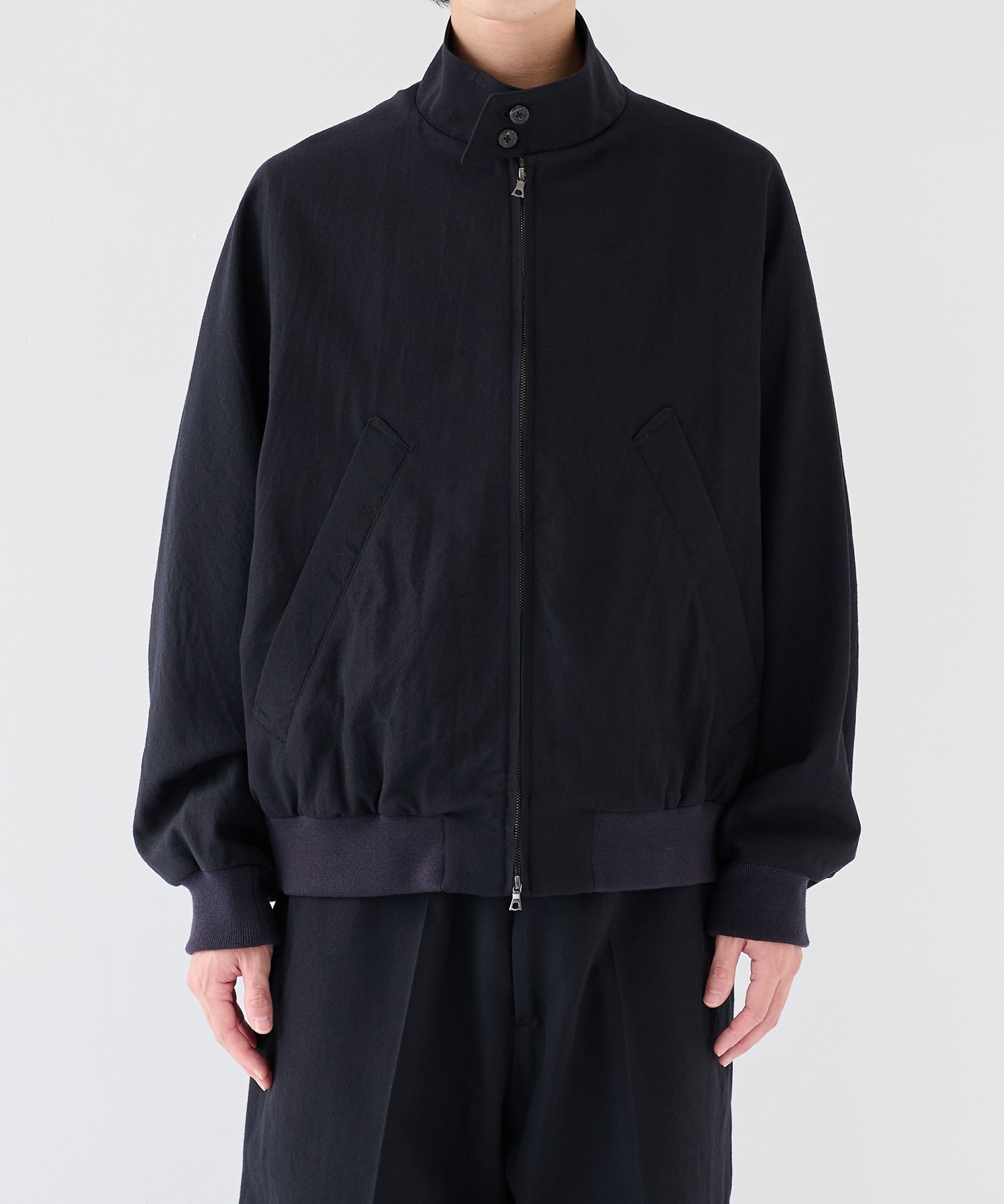 Wool Gabardine Harrington Jacket blurhms