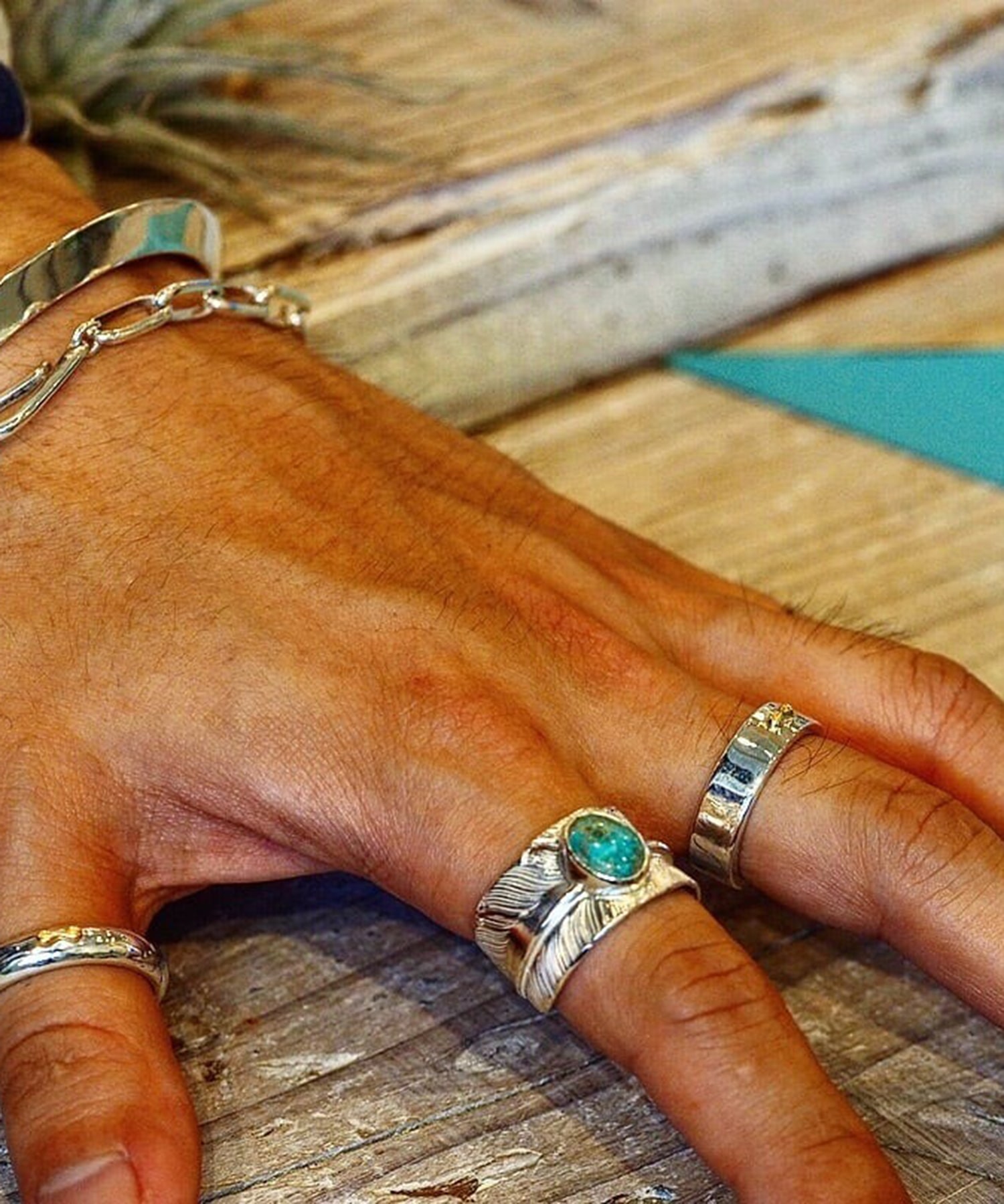 R-22 K18マーク付き平打ちリング　6mm WAKAN SILVER SMITH