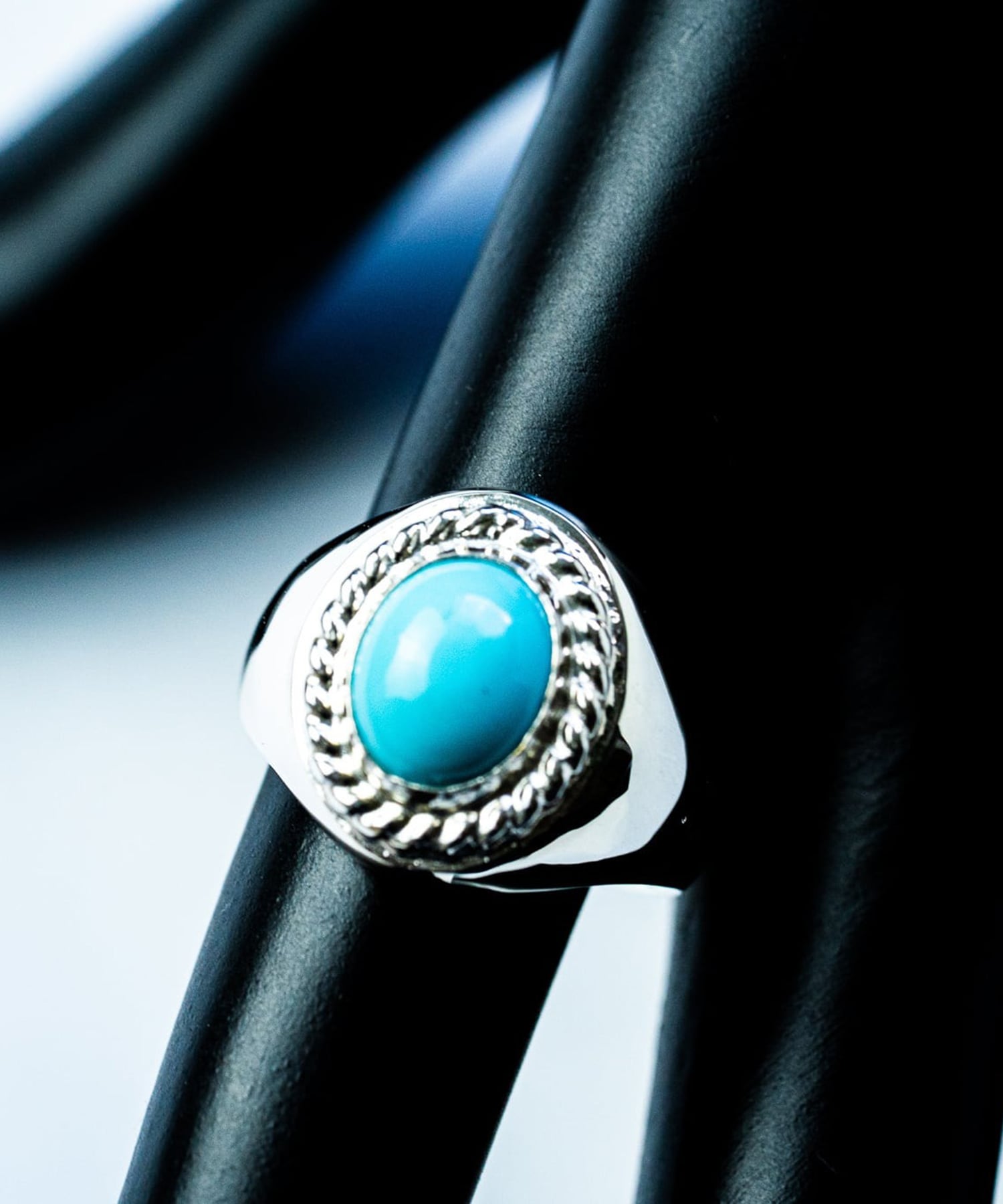 R-033 ターコイズ付きオーバルシグネットリング WAKAN SILVER SMITH