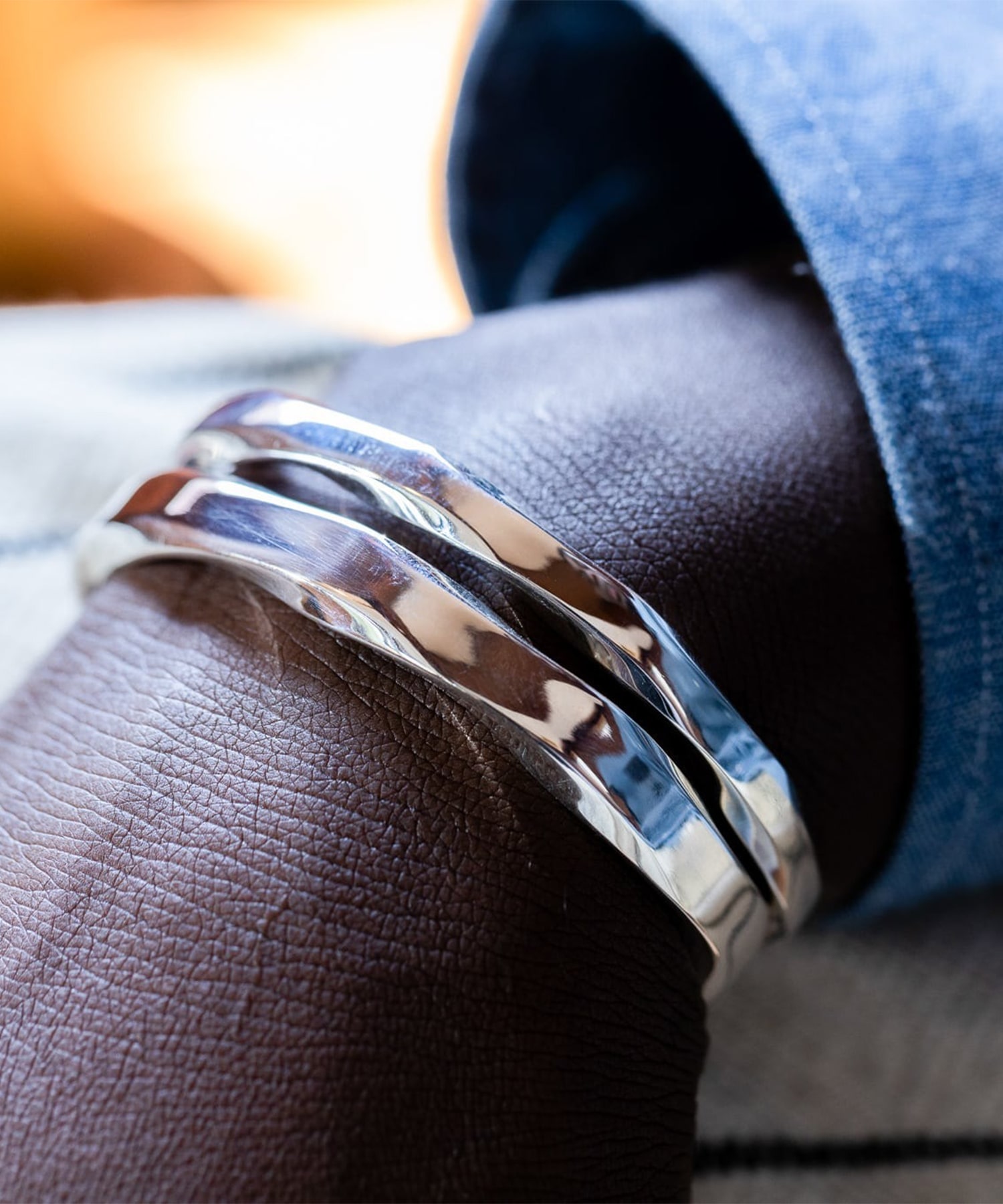 BN-071 Side twist bangle (S) WAKAN SILVER SMITH