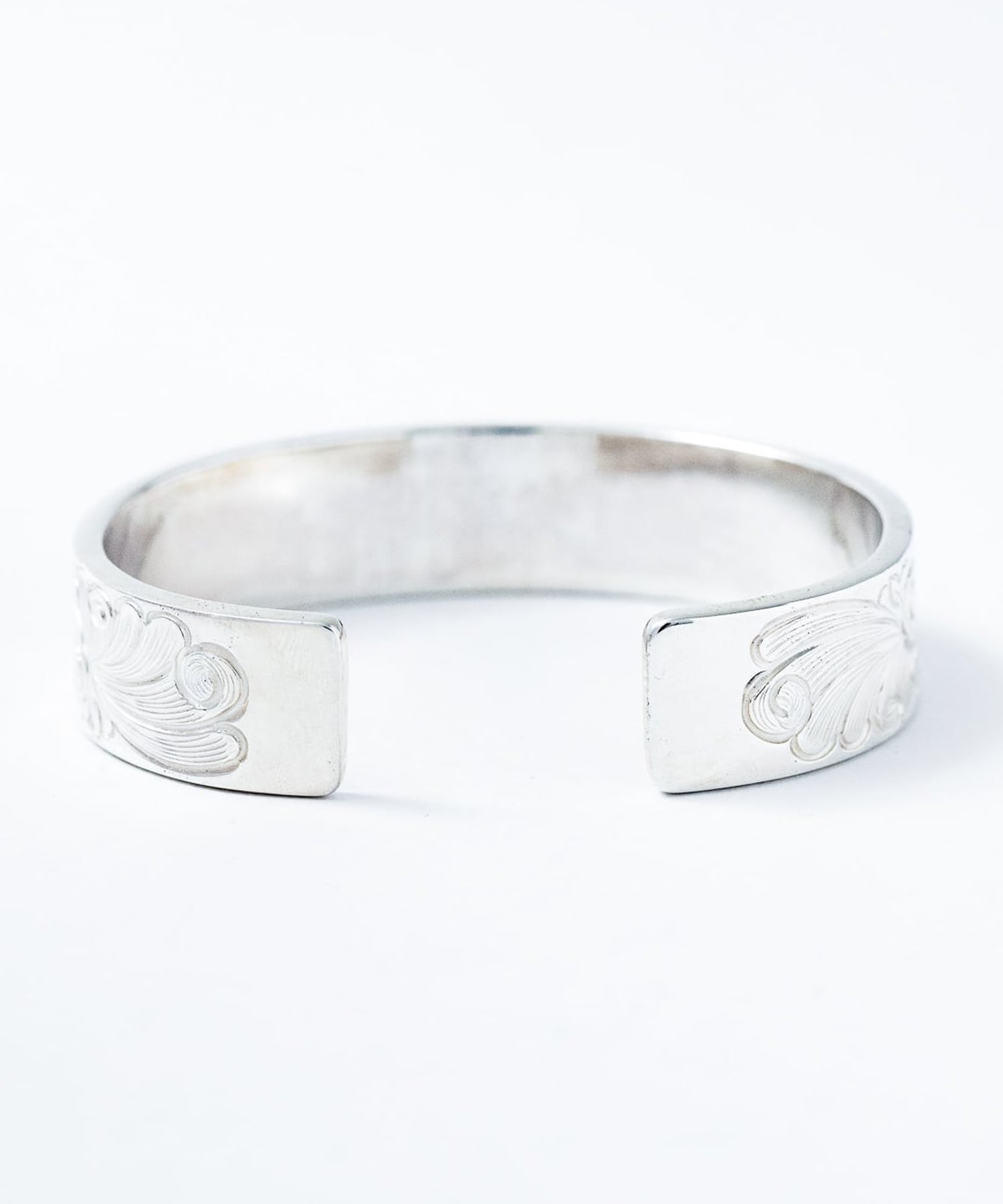 BN-076 平打ち15mm Arabesque bangle K18 Morgan Eagle WAKAN SILVER SMITH