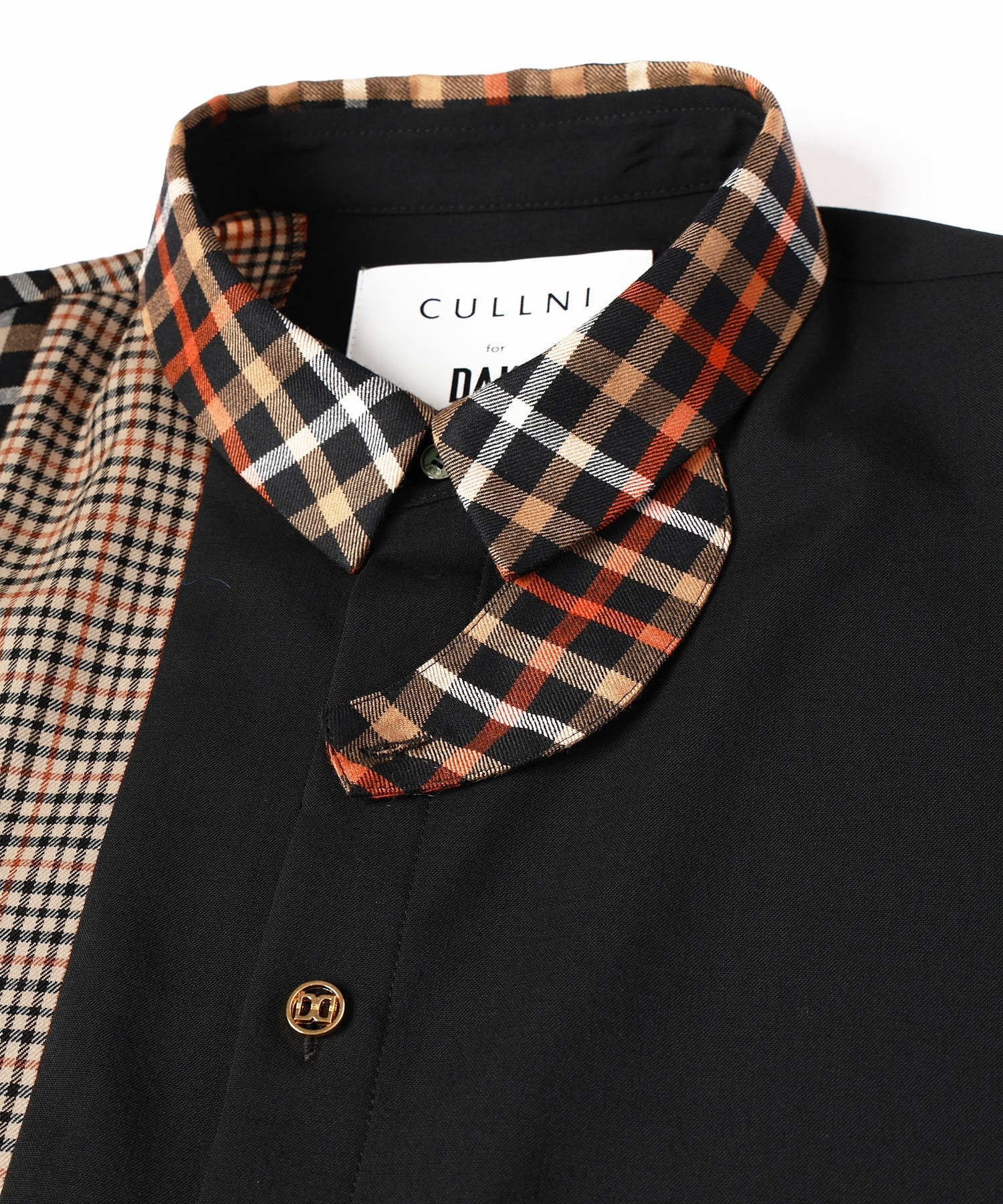 CULLNI for DAKS LONDON Asymmetrical Switching Chin Tab Shirt CULLNI