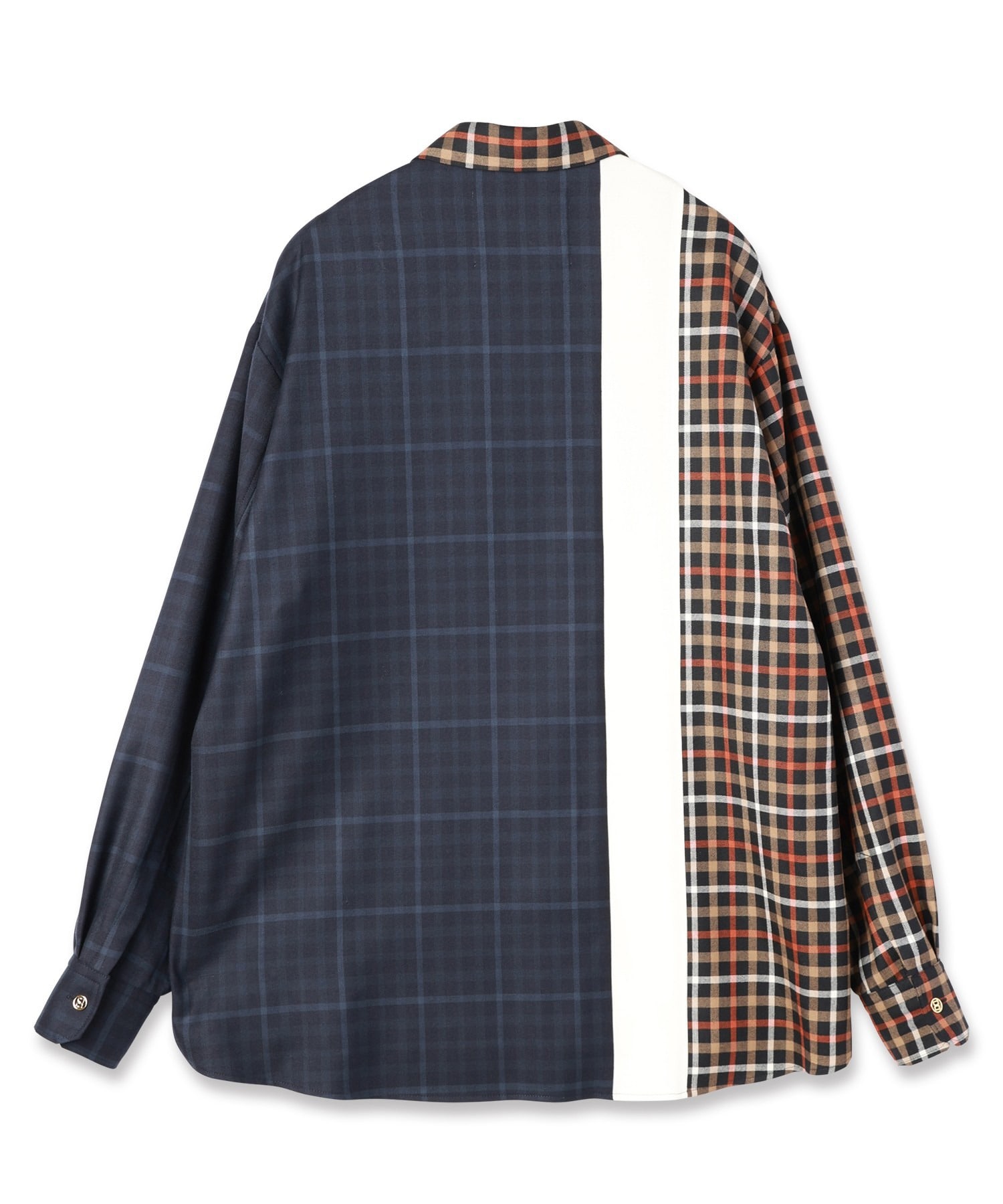 CULLNI for DAKS LONDON Asymmetrical Switching Chin Tab Shirt CULLNI