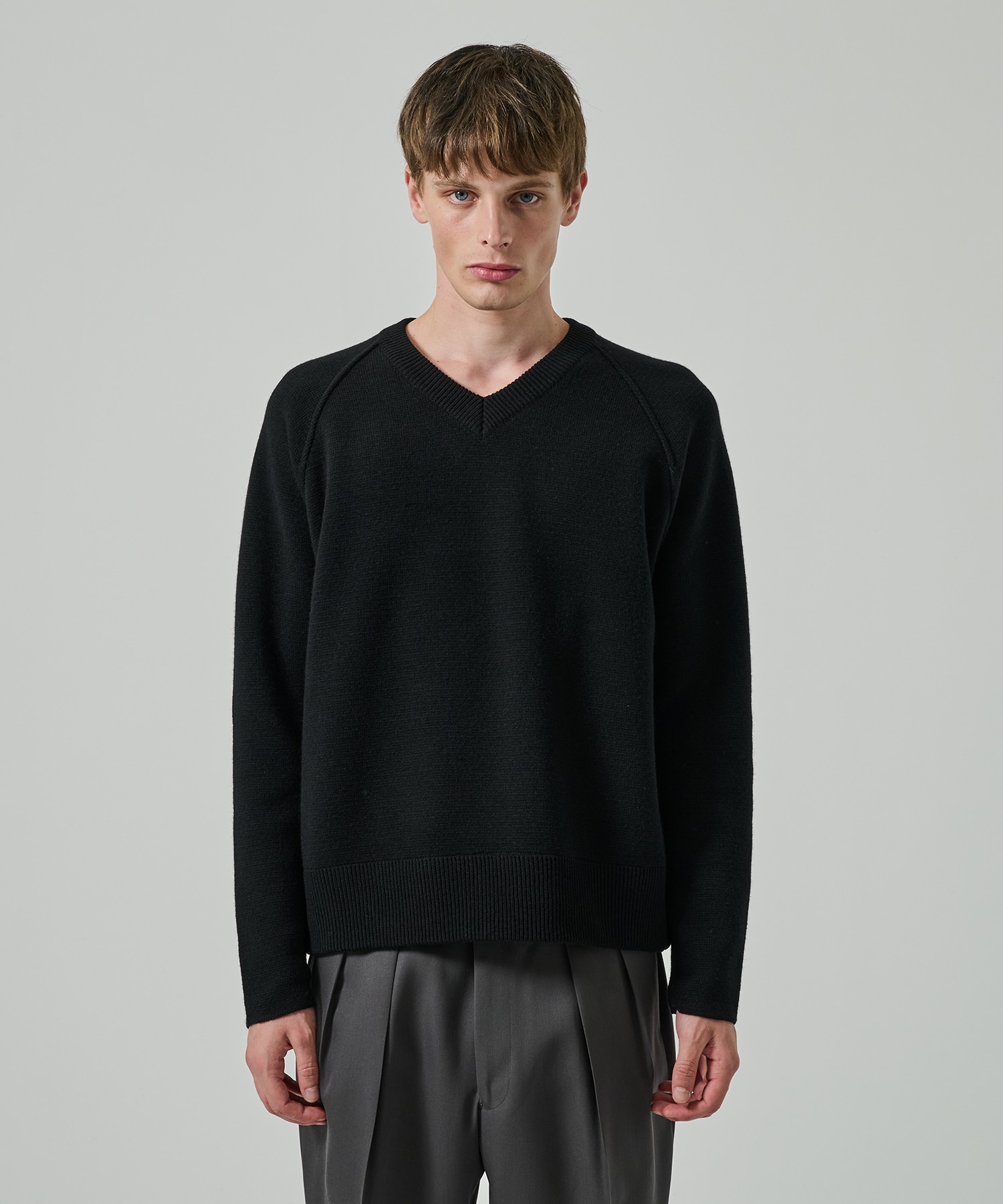 RERACS RAGLAN V NECK PULLOVER KNIT THE RERACS