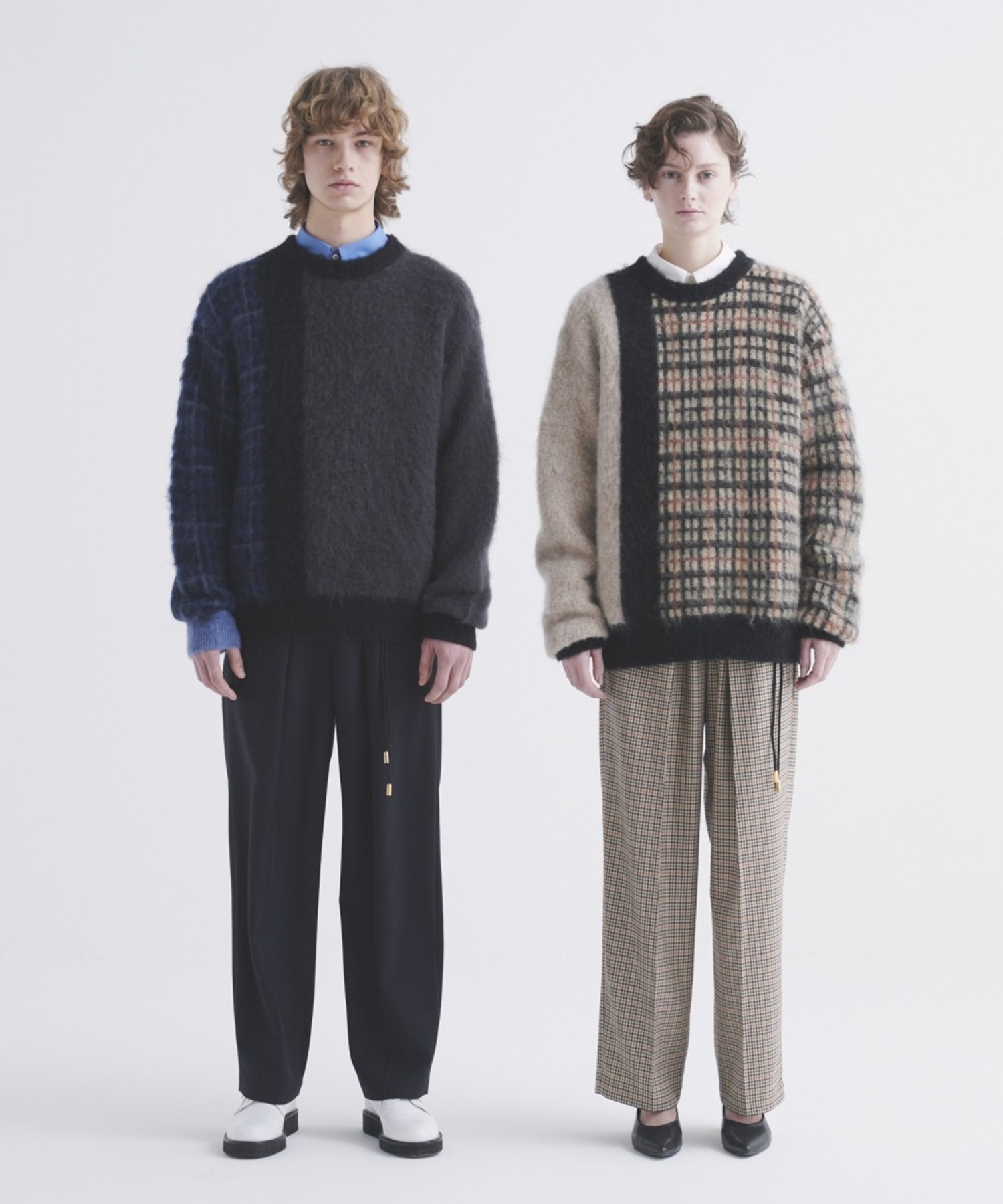 CULLNI for DAKS LONDON Asymmetrical Mohair Shaggy Pullover Knit CULLNI