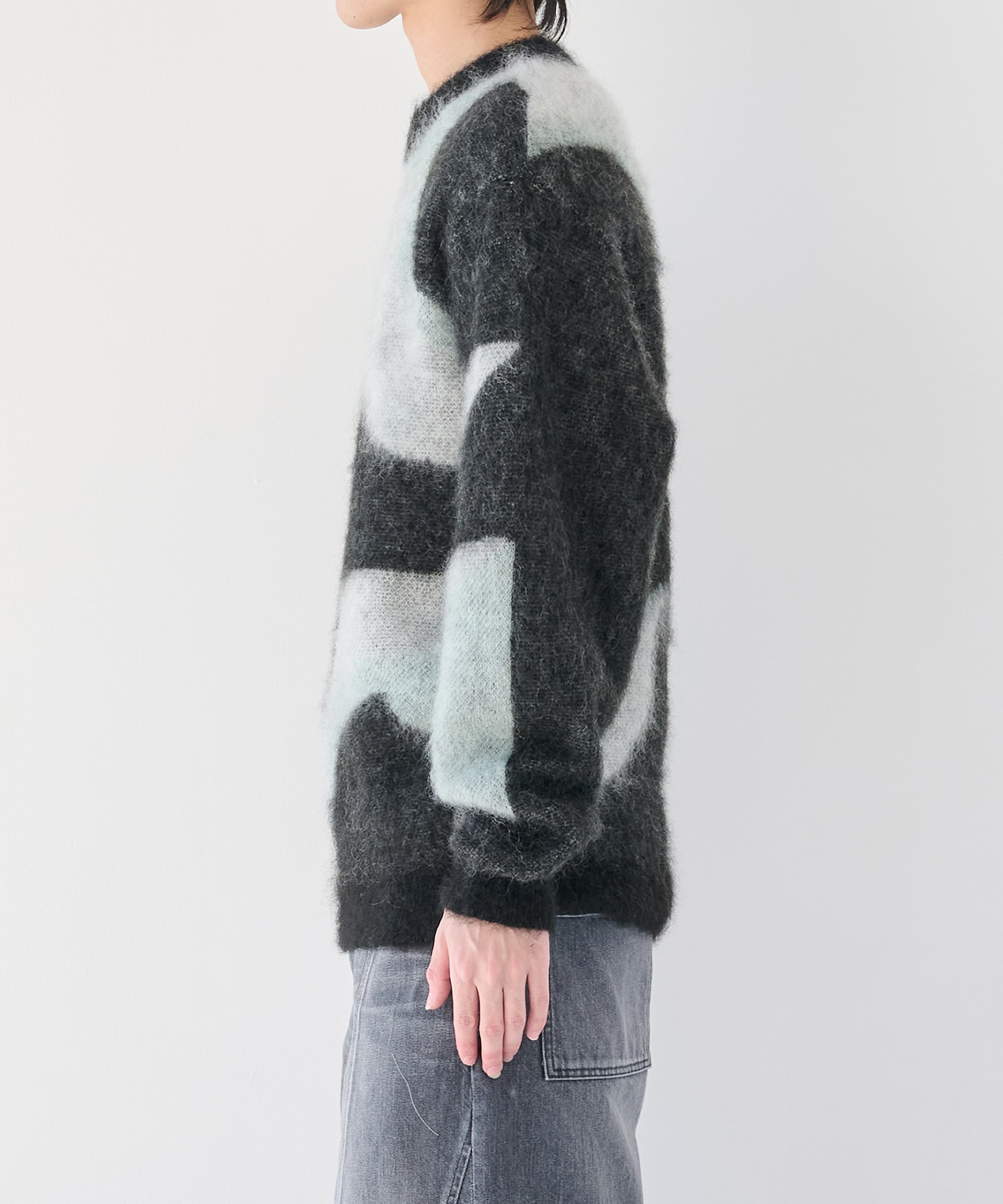 別注 Mohair Jacquard Crew Neck Knit WRAPINKNOT