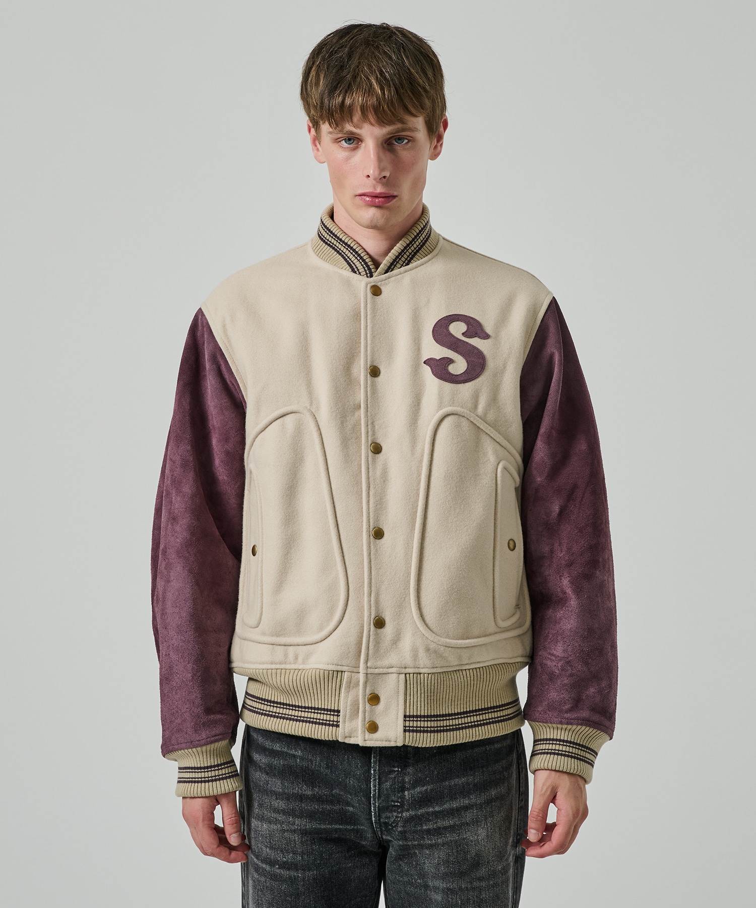LEATHER STUDIUM JACKET SUGARHILL
