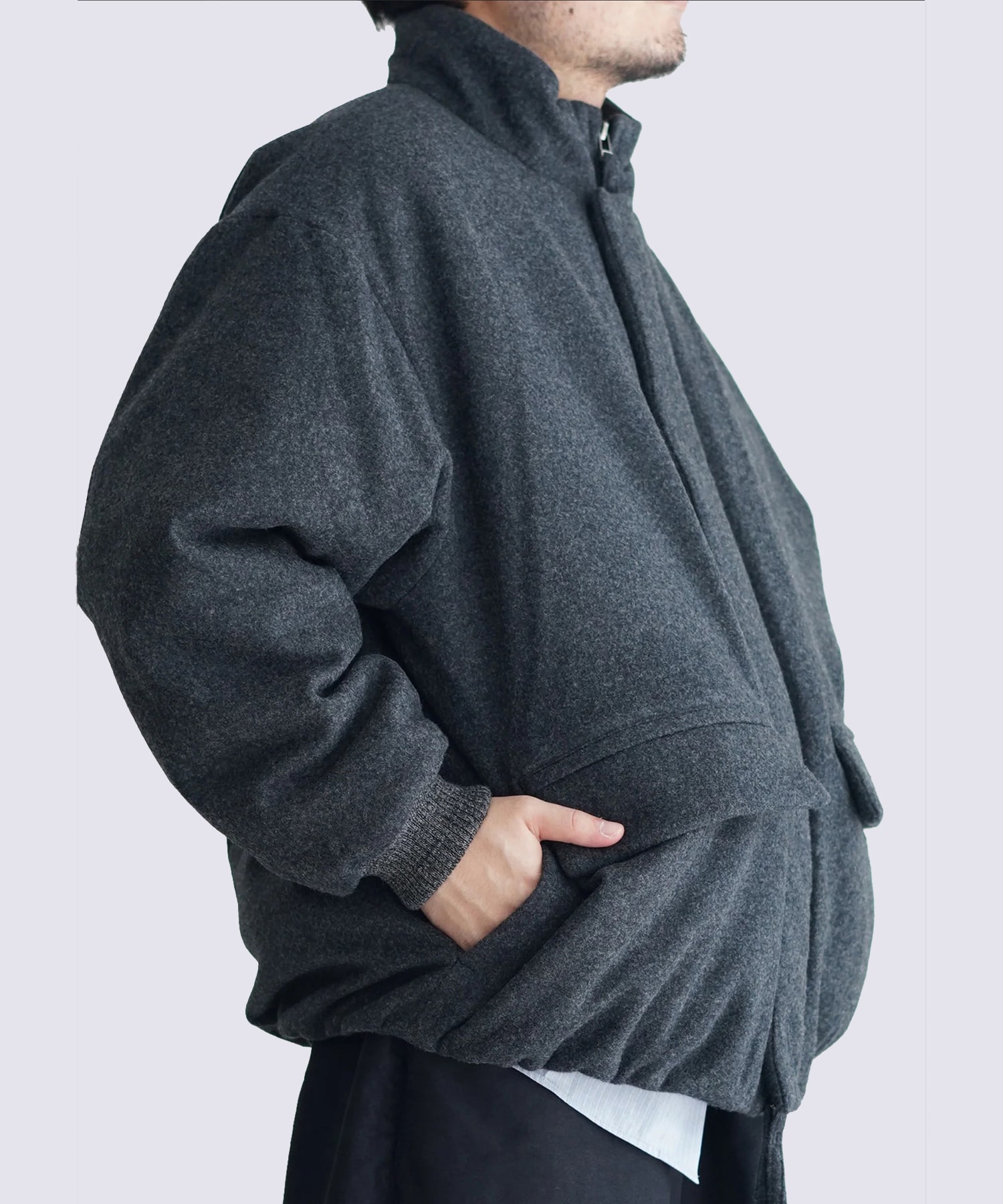 Padded wool blouson STILL BY HAND