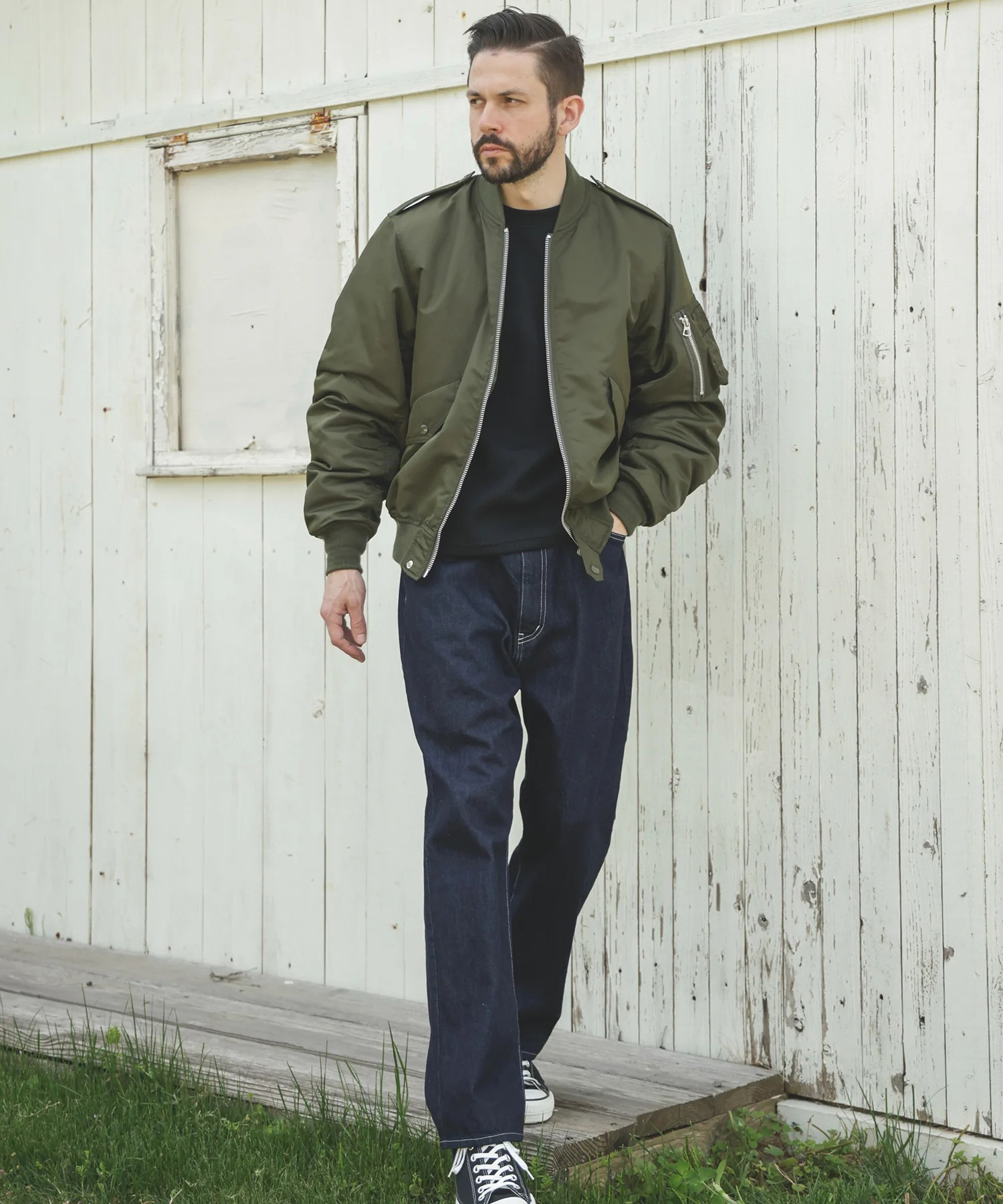 MILITARY NYLON /L-2 FLIGHT JACKET MR.OLIVE