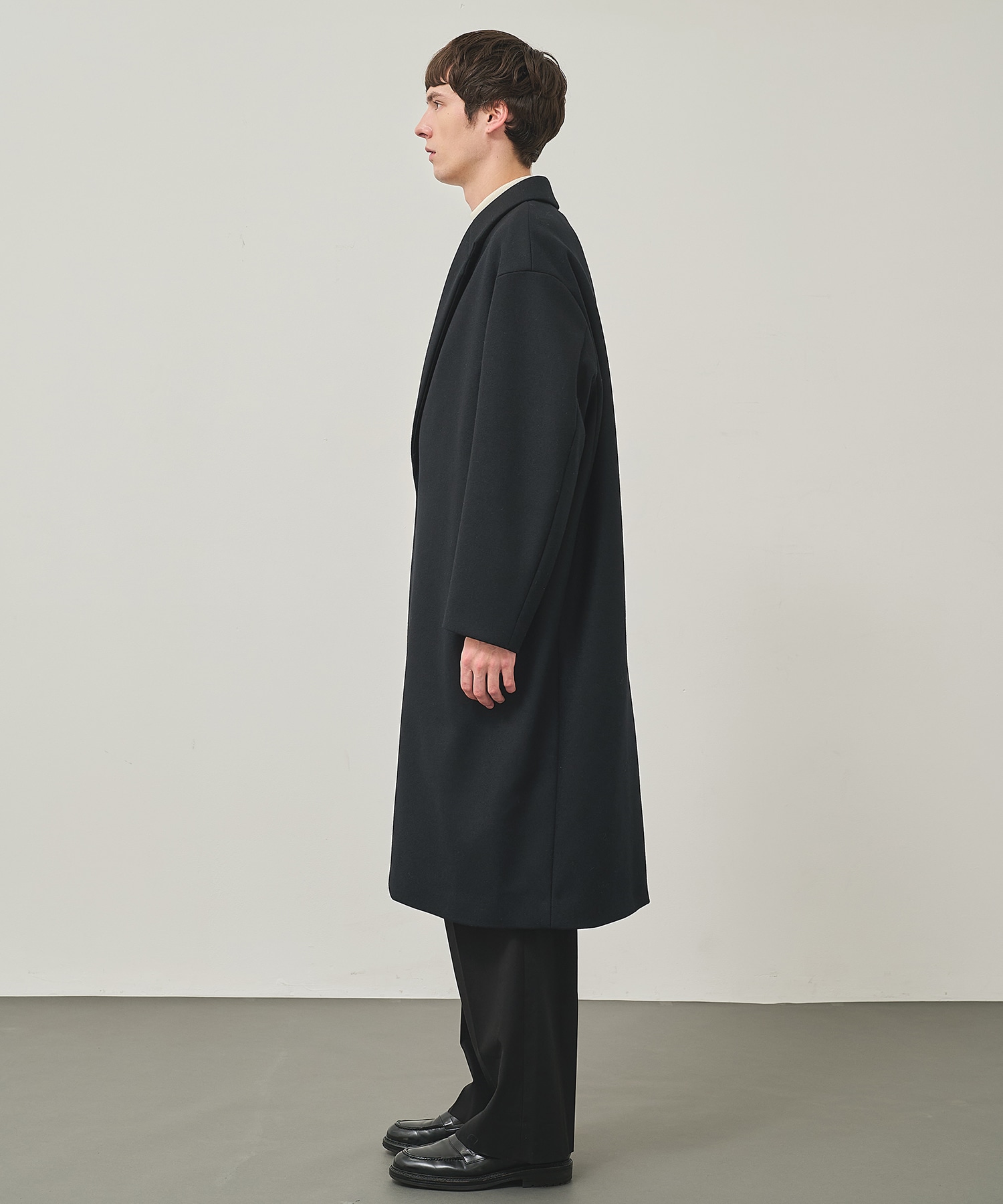 Super140 Wool Melton Over Chester Coat STUDIOUS