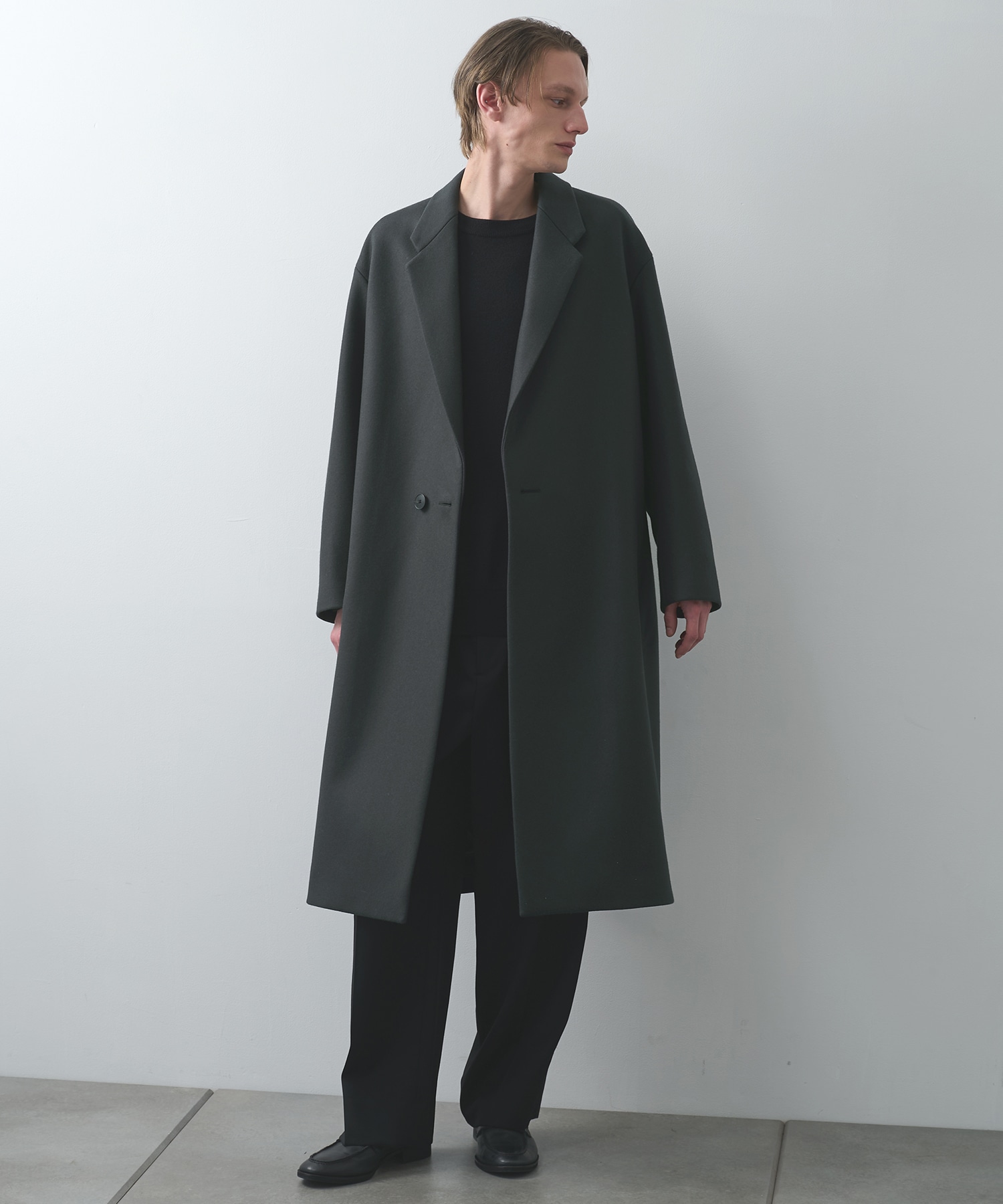 Super140 Wool Melton Over Chester Coat STUDIOUS