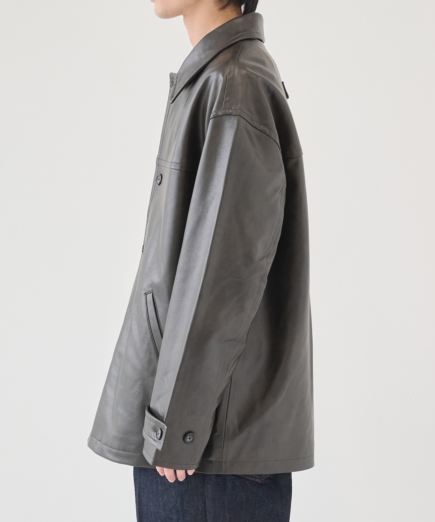 別注 FAKE LEATHER CAR COAT JieDa