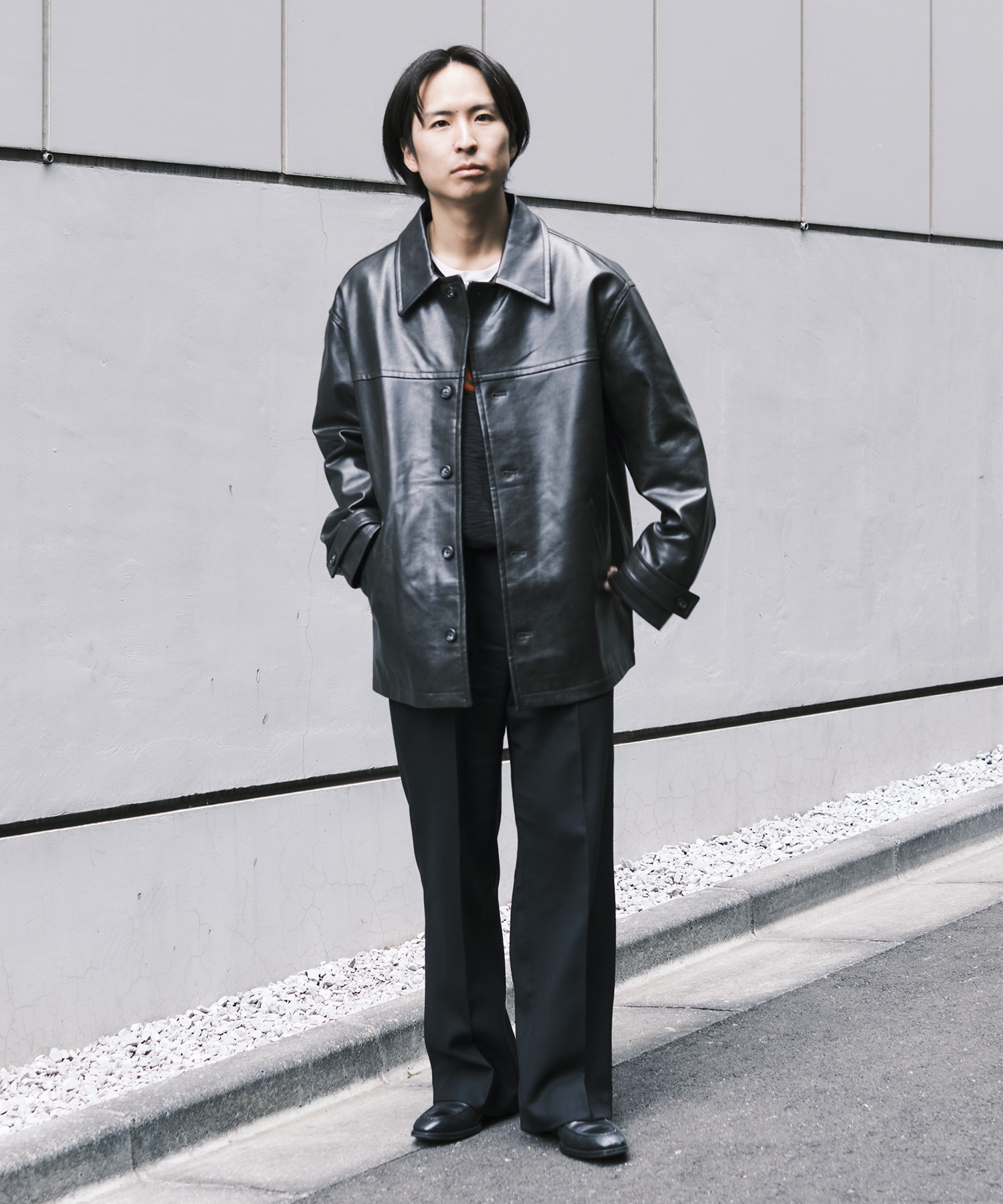 別注 VEGAN LEATHER CAR COAT JieDa