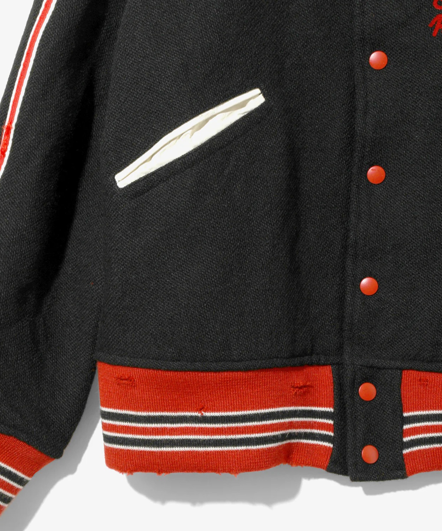 Deconstructed Lettered Jacket - Wool Melton NEEDLES