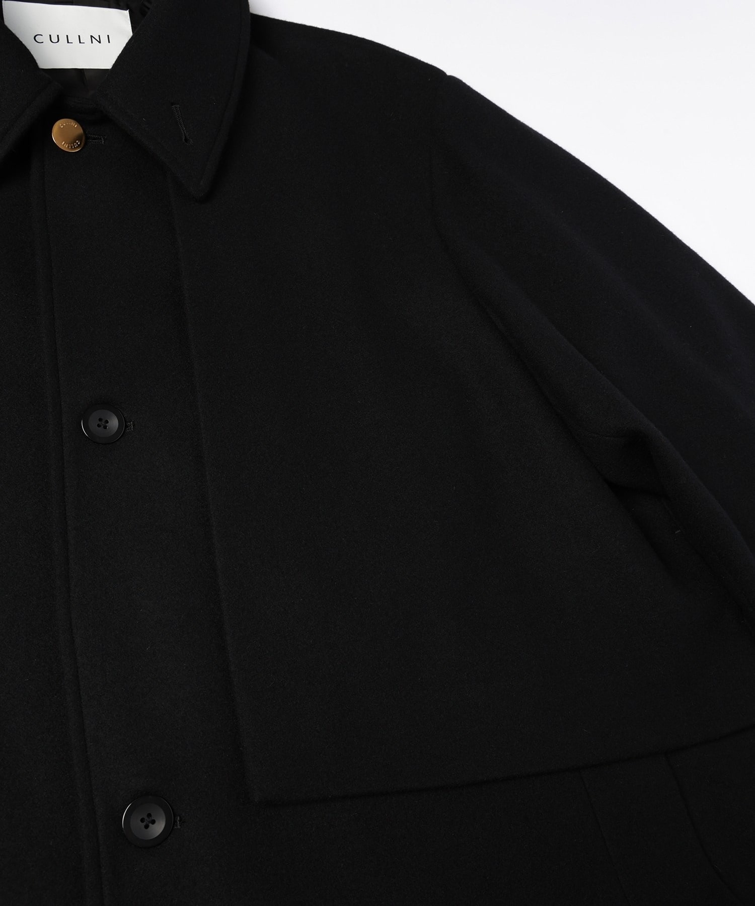 Lamb Wool Melton Layerd Long Coat CULLNI