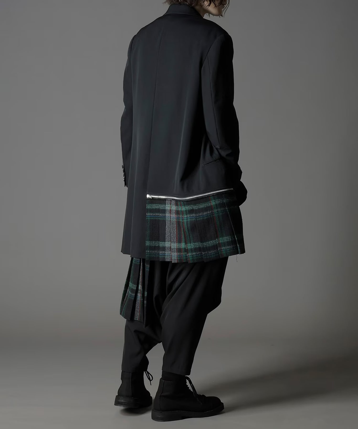 W/GABARDINE DOUBLE GAUZE RIGHT PLEATED JACKET GroundY