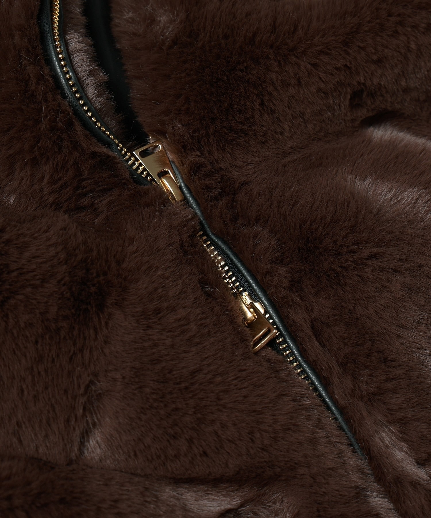 Eco Fur Zip Up Stand Coller Coat CULLNI