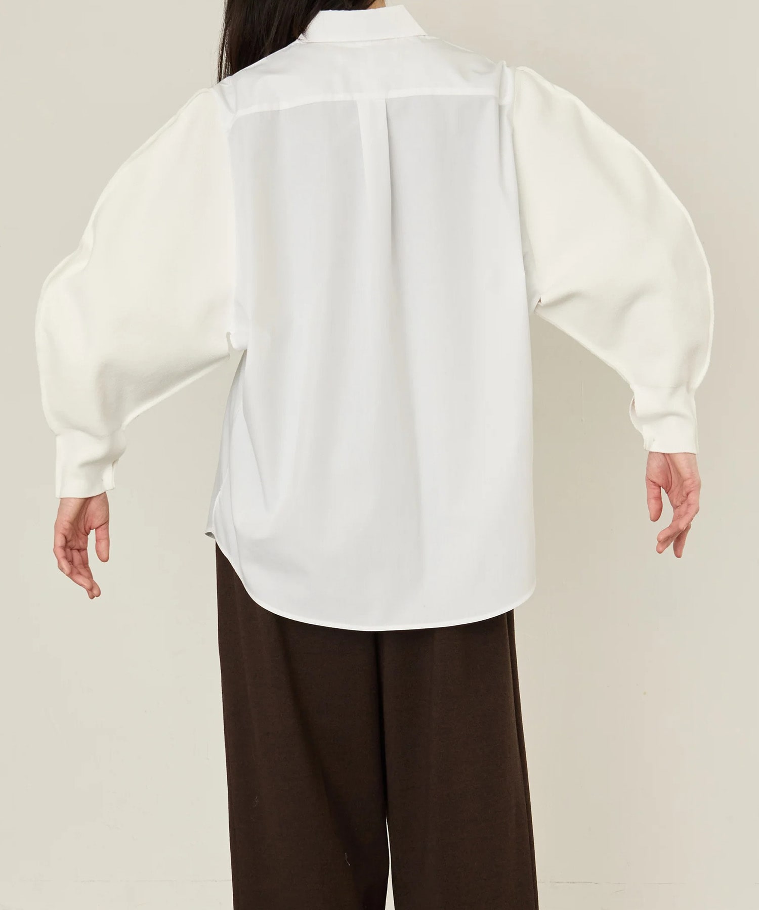 KNIT SLEEVE  DOCKING SHIRTS I'm here