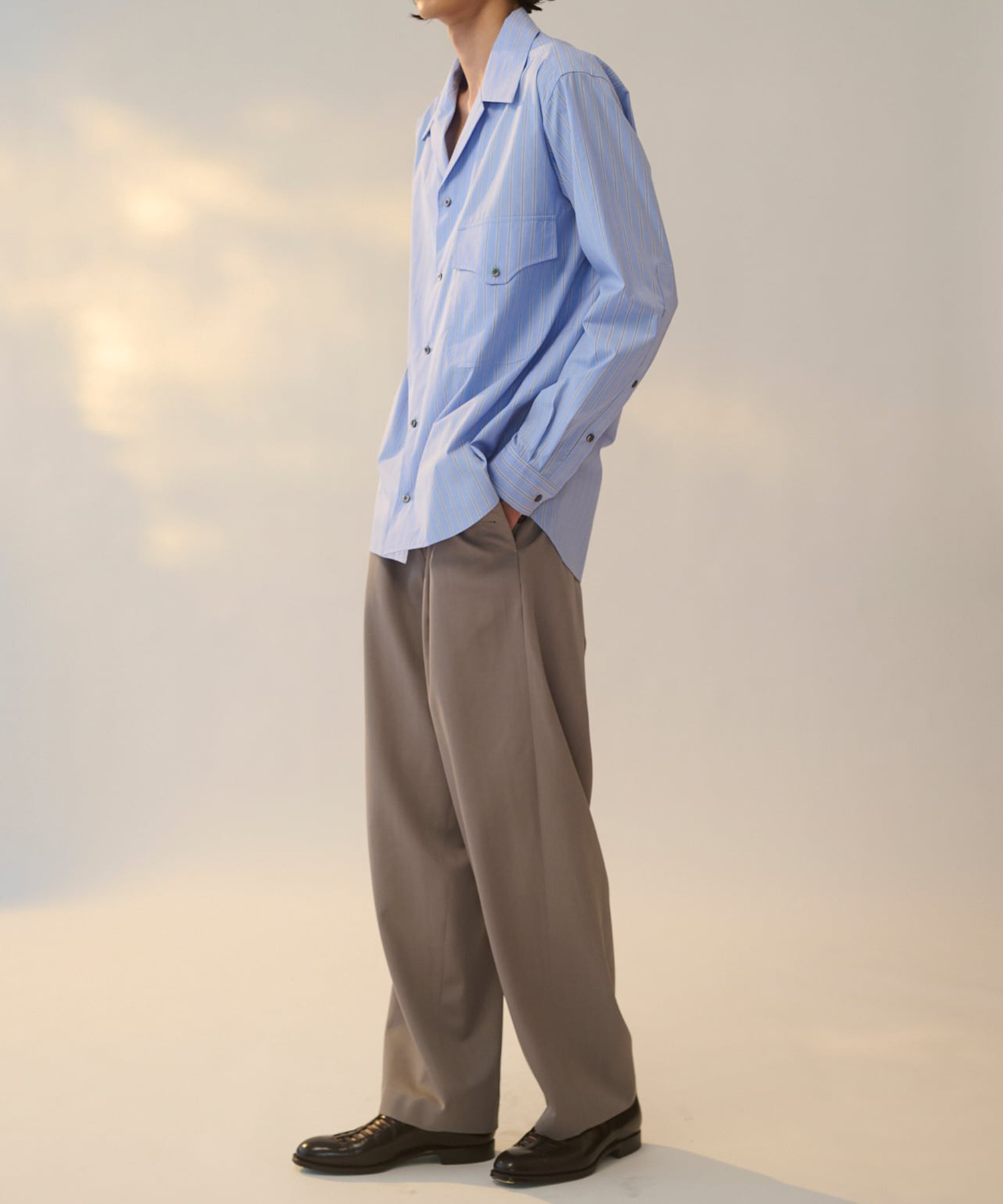 Wide Set Open Collar Shirt UJOH HOMME