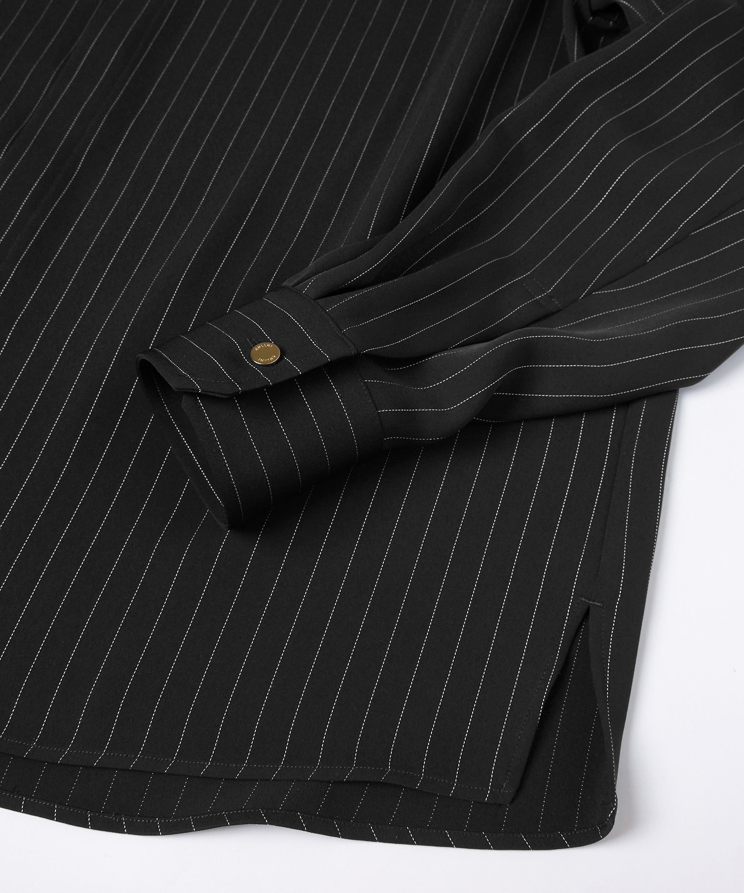 Stripe Double Cloth Chin Tab Long Sleeve Shirt CULLNI