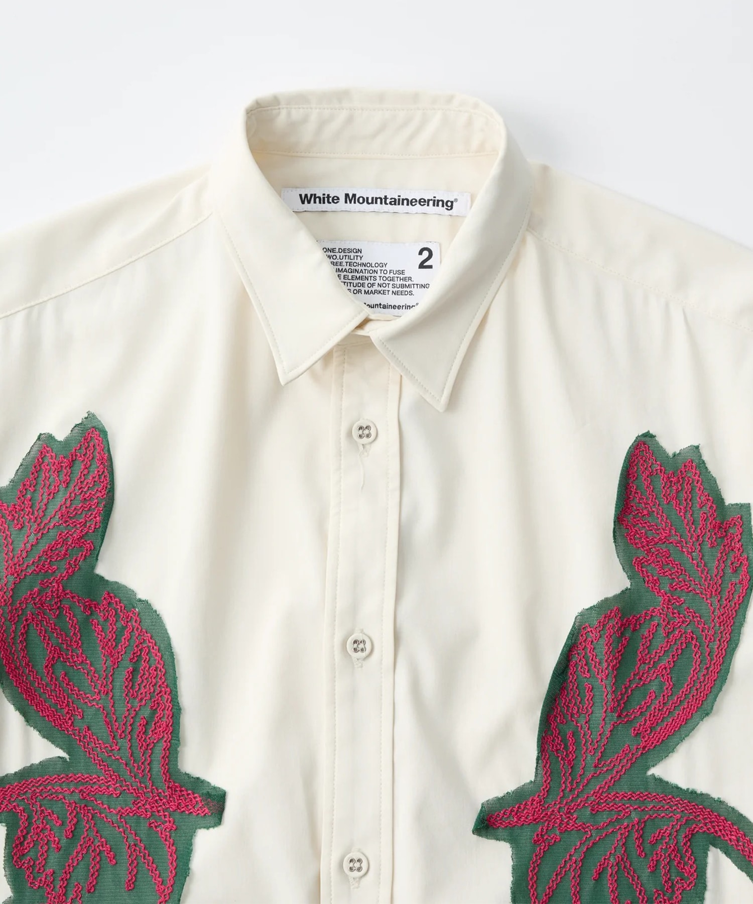 EMBROIDERY SHORT SLEEVE SHIRT White Mountaineering