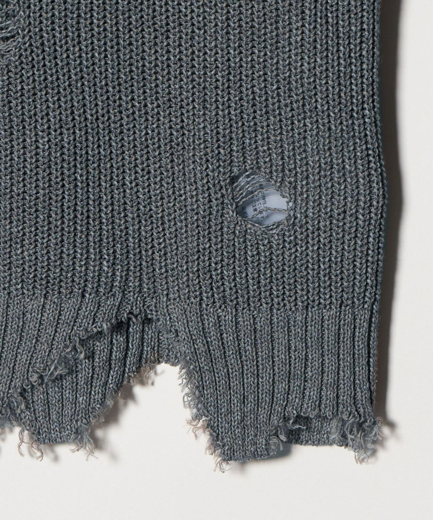 Destroyed Knit Vest KHOKI