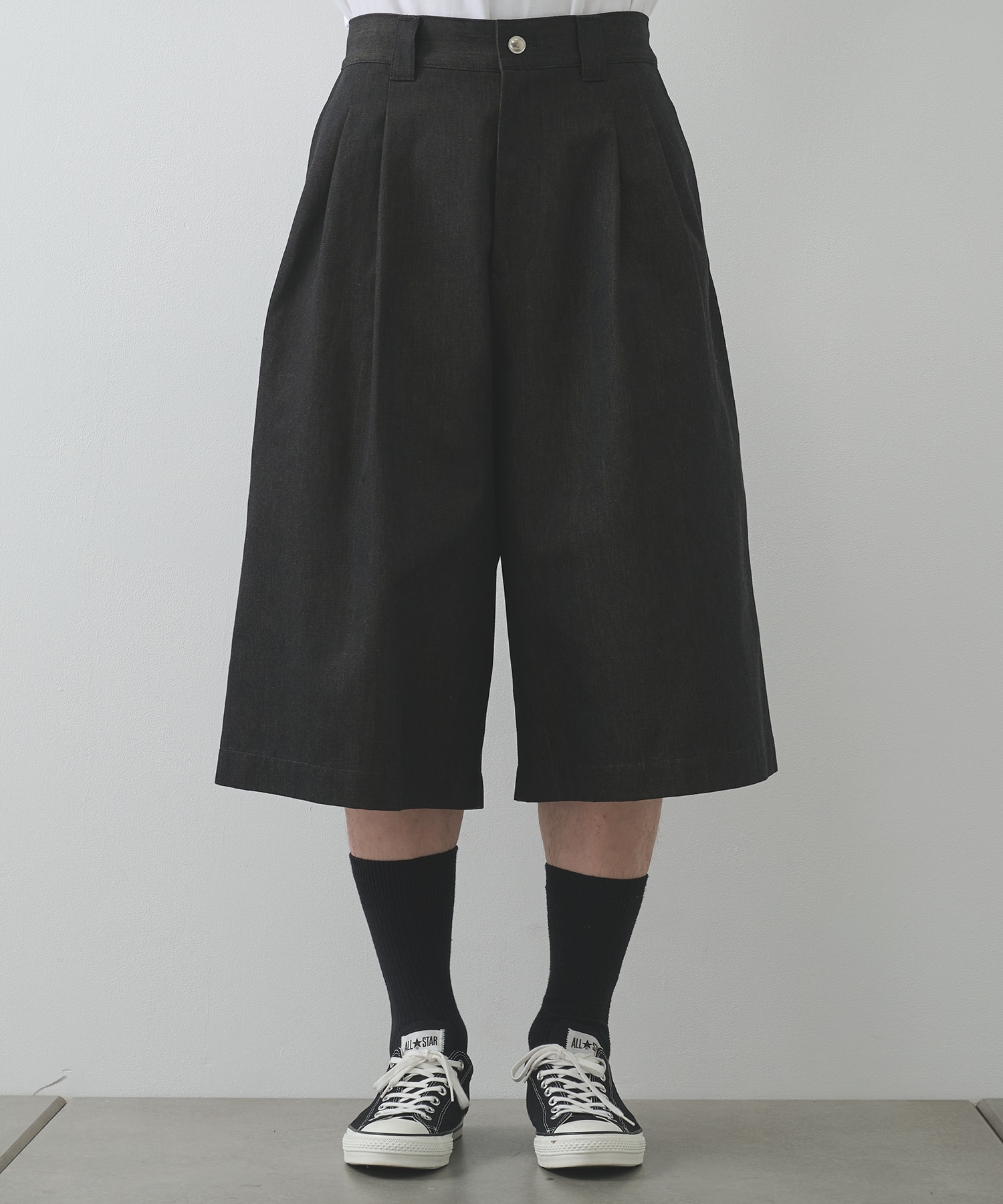 別注 denim easy half pants sulvam