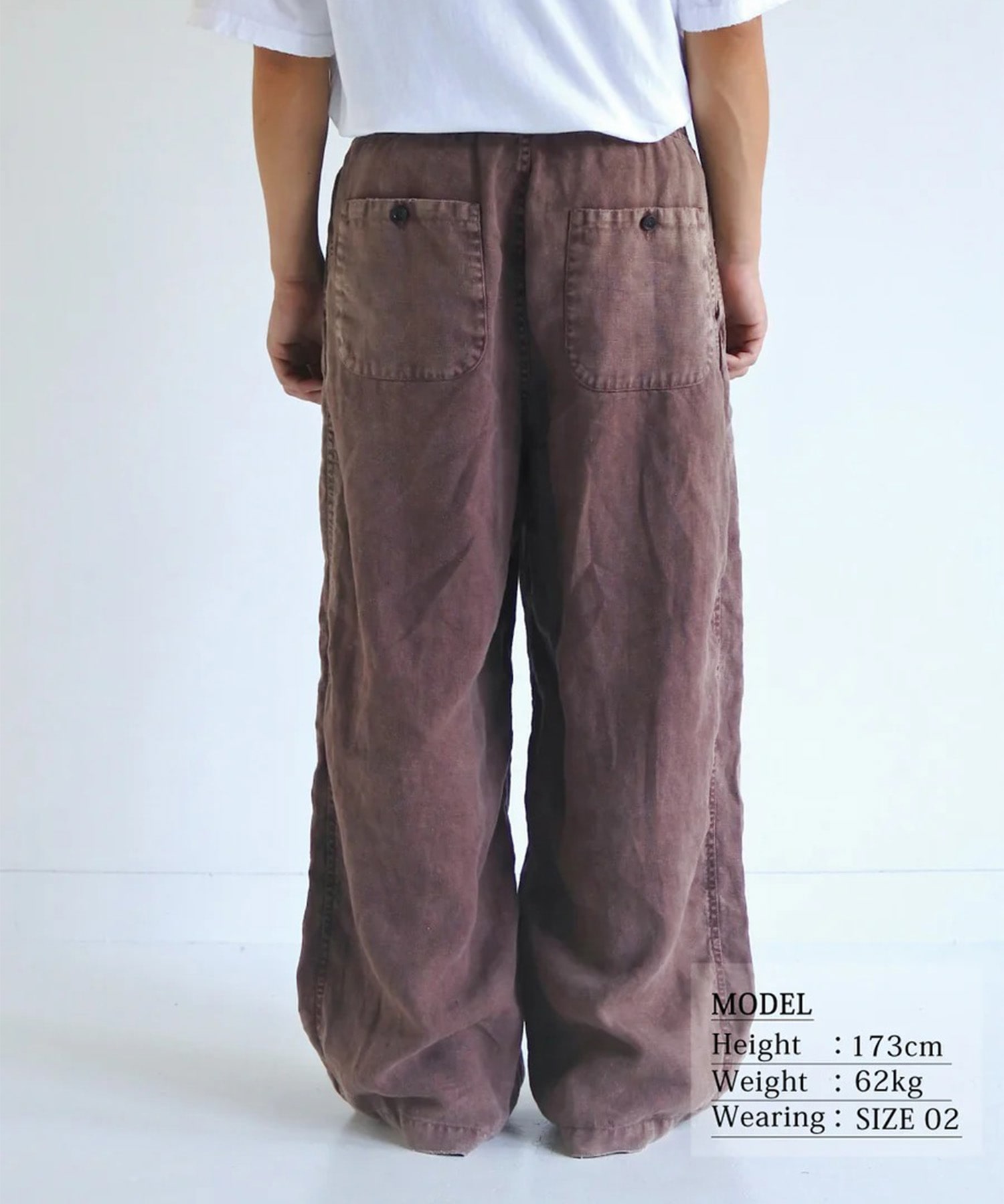 FADED SULFUR DYED LINEN WIDE EASY PANTS ANACHRONORM