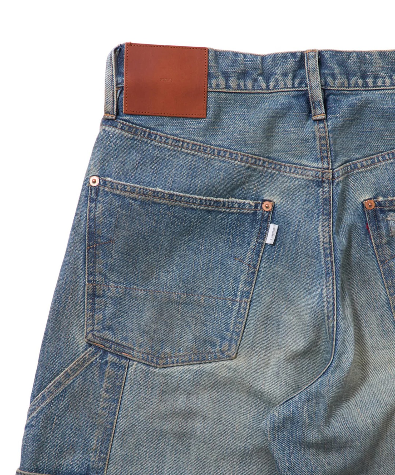 DESTRESSED MODERN DENIM DOUBLE KNEE CUT SUGARHILL