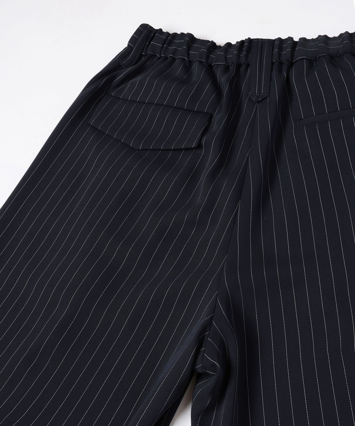 Stripe Double Cloth Tuck Wide Pant CULLNI