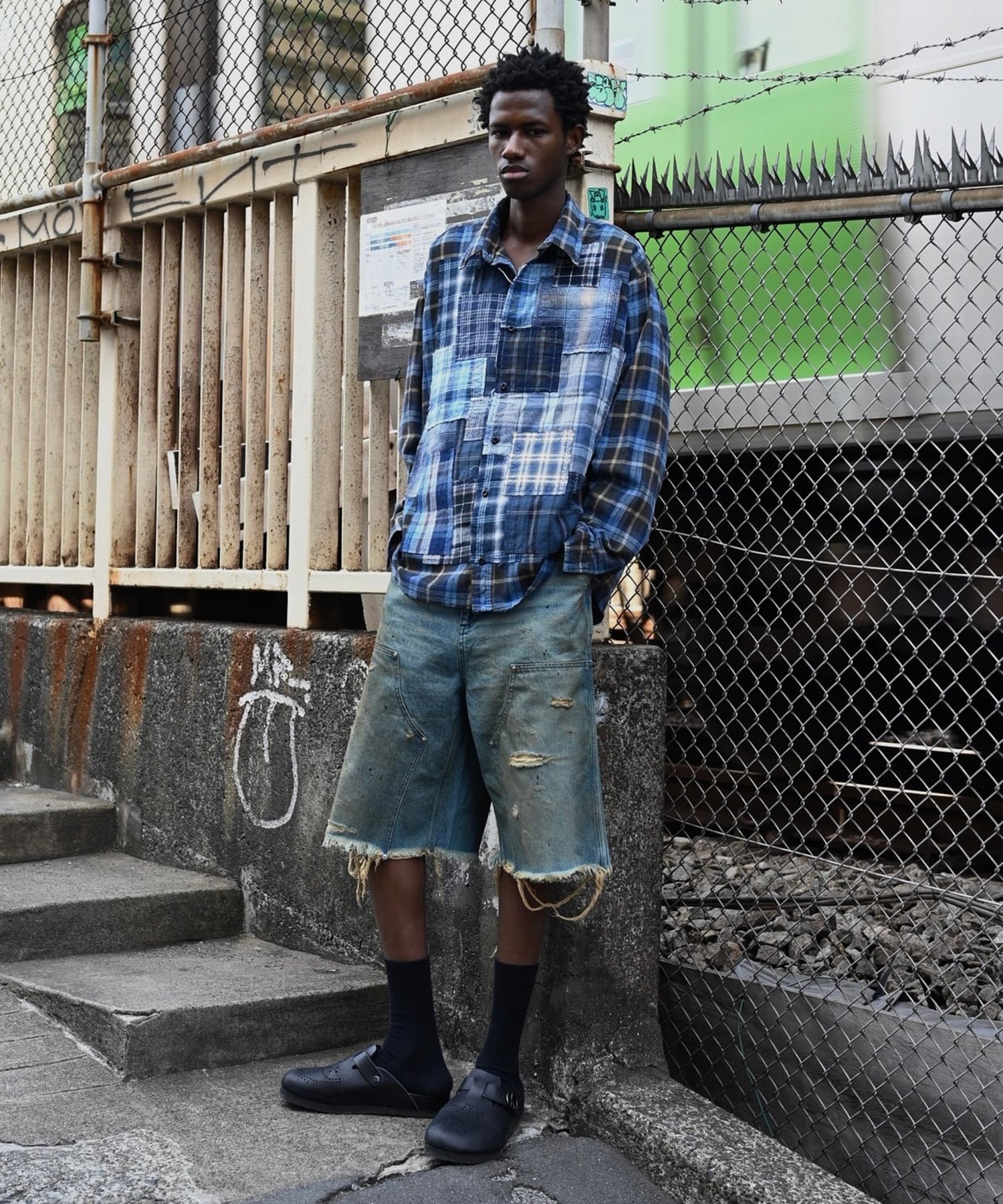 Damaged Work Shorts MIYAGIHIDETAKA