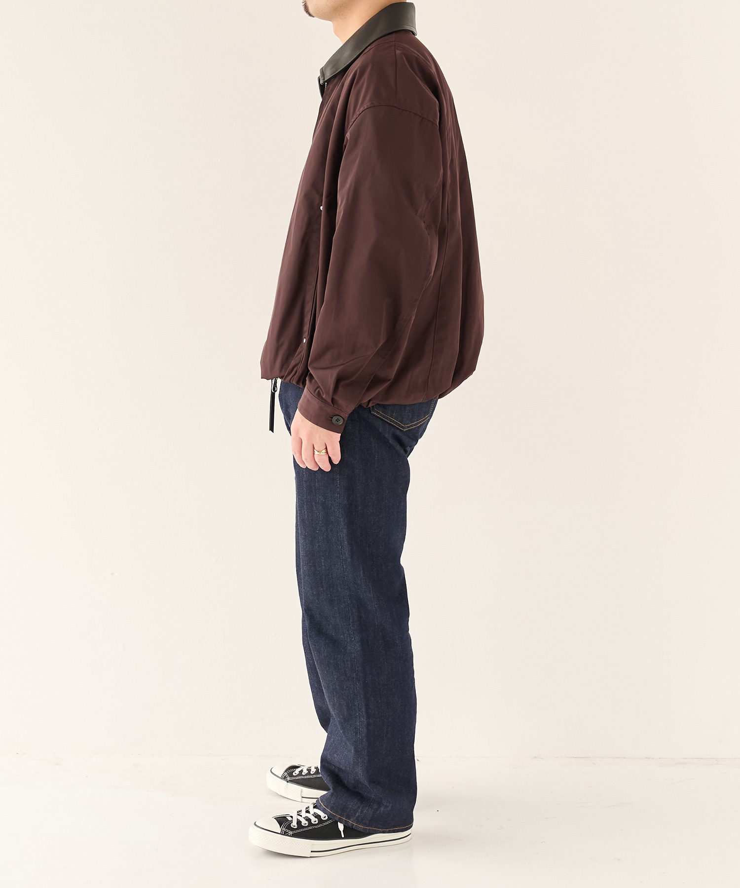 Leather collar Balloon Blouson STUDIOUS